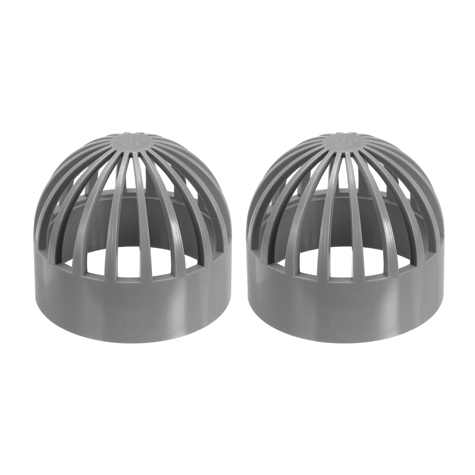 3 Inch (75mm) Fish Cover Permeable Cap, 2 Pcs PVC Aquarium Guard, Gray