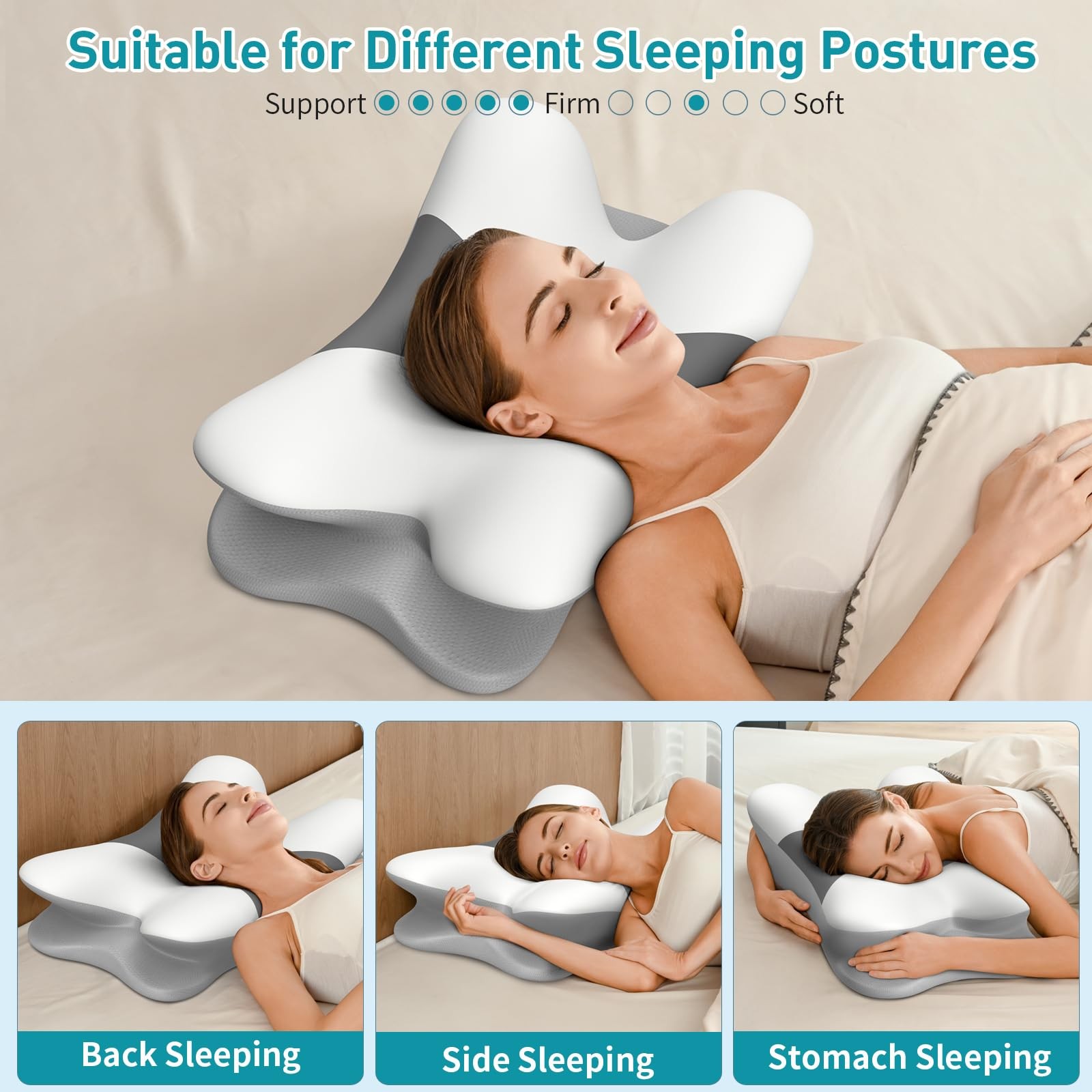 Besyodo Cervical Pillow For - Pillow For Sleeping Contour Memory