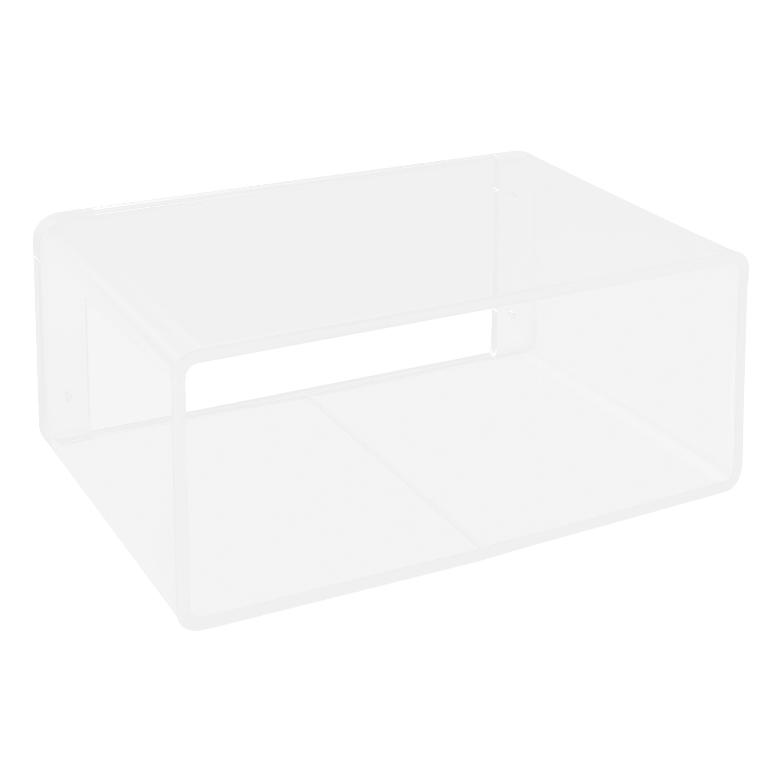 2Tiers Clear Acrylic Wall-Mounted Bedside Table Rectangular Floating Nightstand