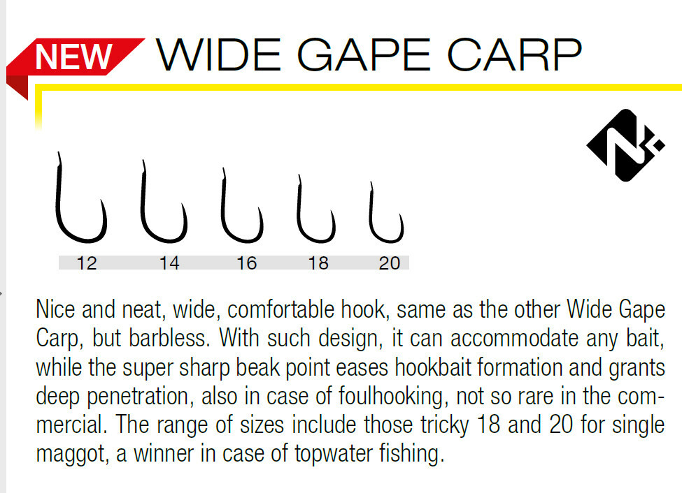 Trabucco new 2021 wide gape Carp barbless hooks 15 per pack