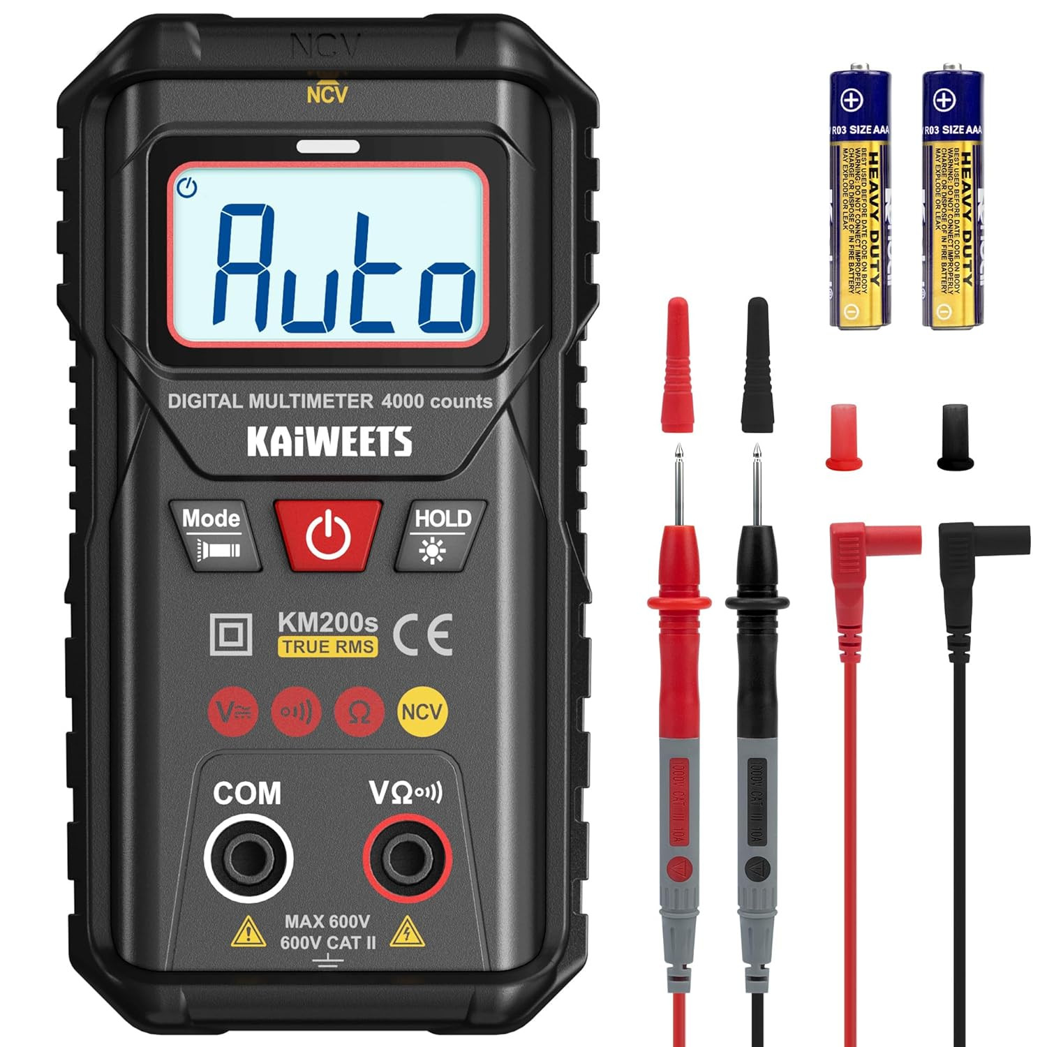 Km200S Smart Digital Multimeter True RMS, 4000 Counts, Auto Ranging Voltmeter, N