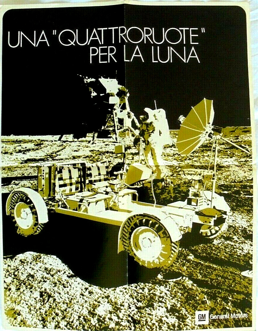 Roving Moon Landing Vehicle Lunar Mission NASA Boeing Original Poster GM