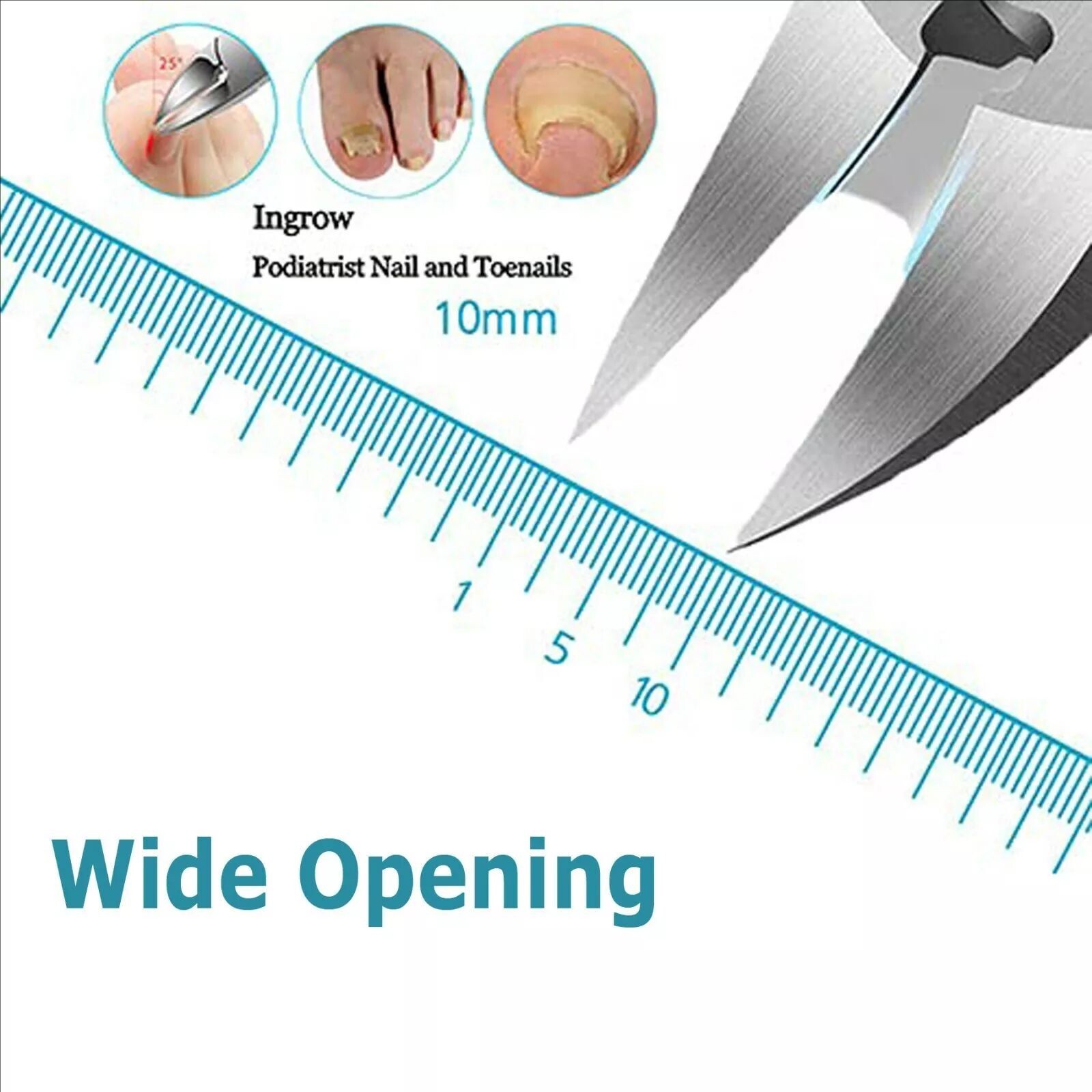 2PCS Stainless Professional Extra Large Toenail Clippers for Heavy Duty Toe Nail