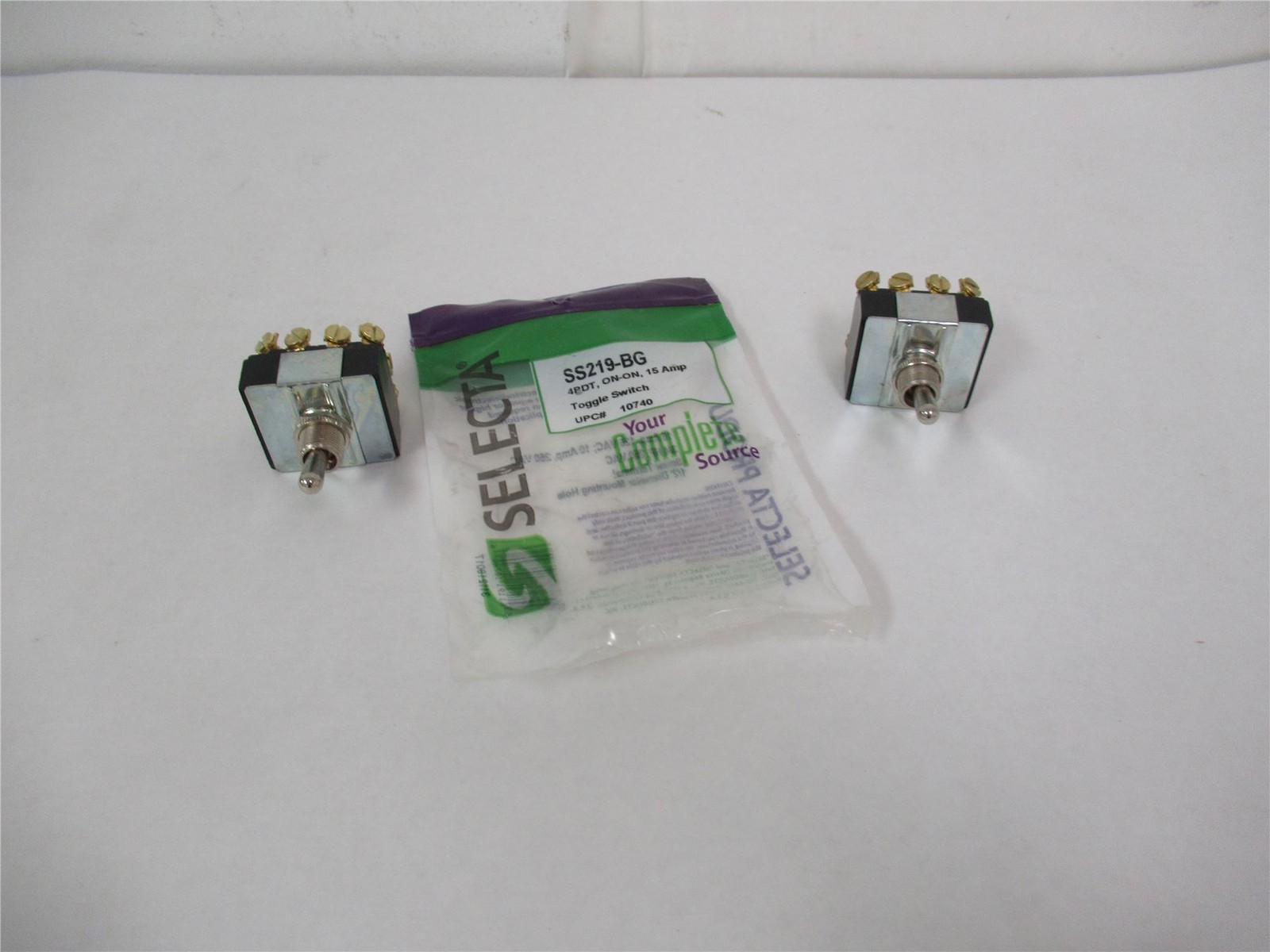 250164 New-No Box; Selecta SS2199-BG Lot-2 Toggle Switch 15Amp 3/4HP 1/2" Hole
