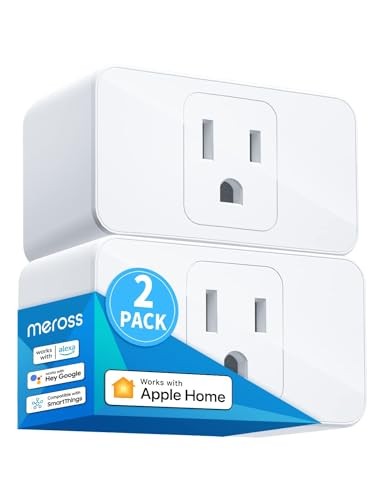 meross Smart Plug Mini 15A & Reliable Wi-Fi Support HomeKit 2 Pack White