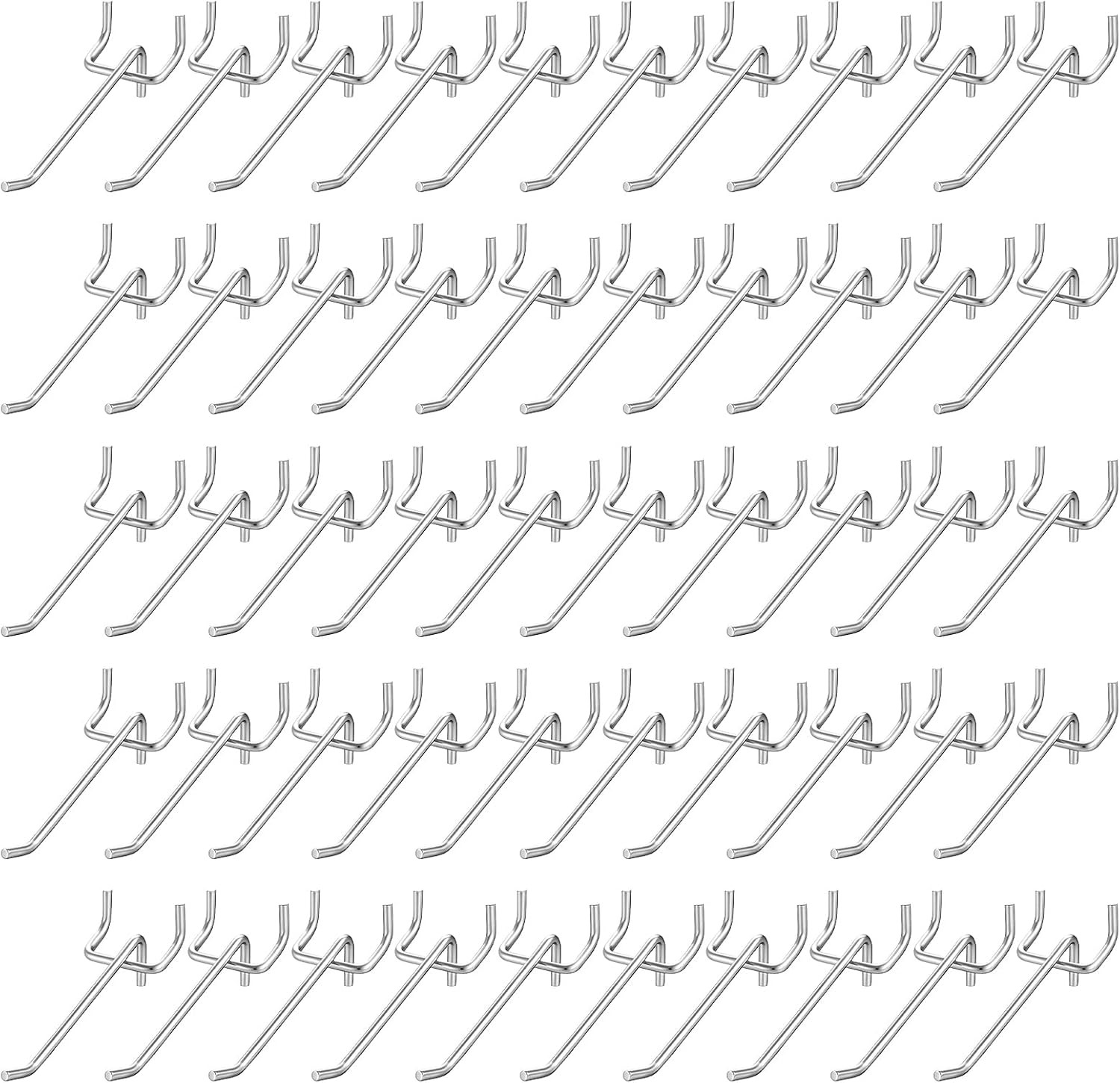 100 Pcs Peg Board Shelving Hooks, Stainless Steel Hanging Board Pegs Wall Displ
