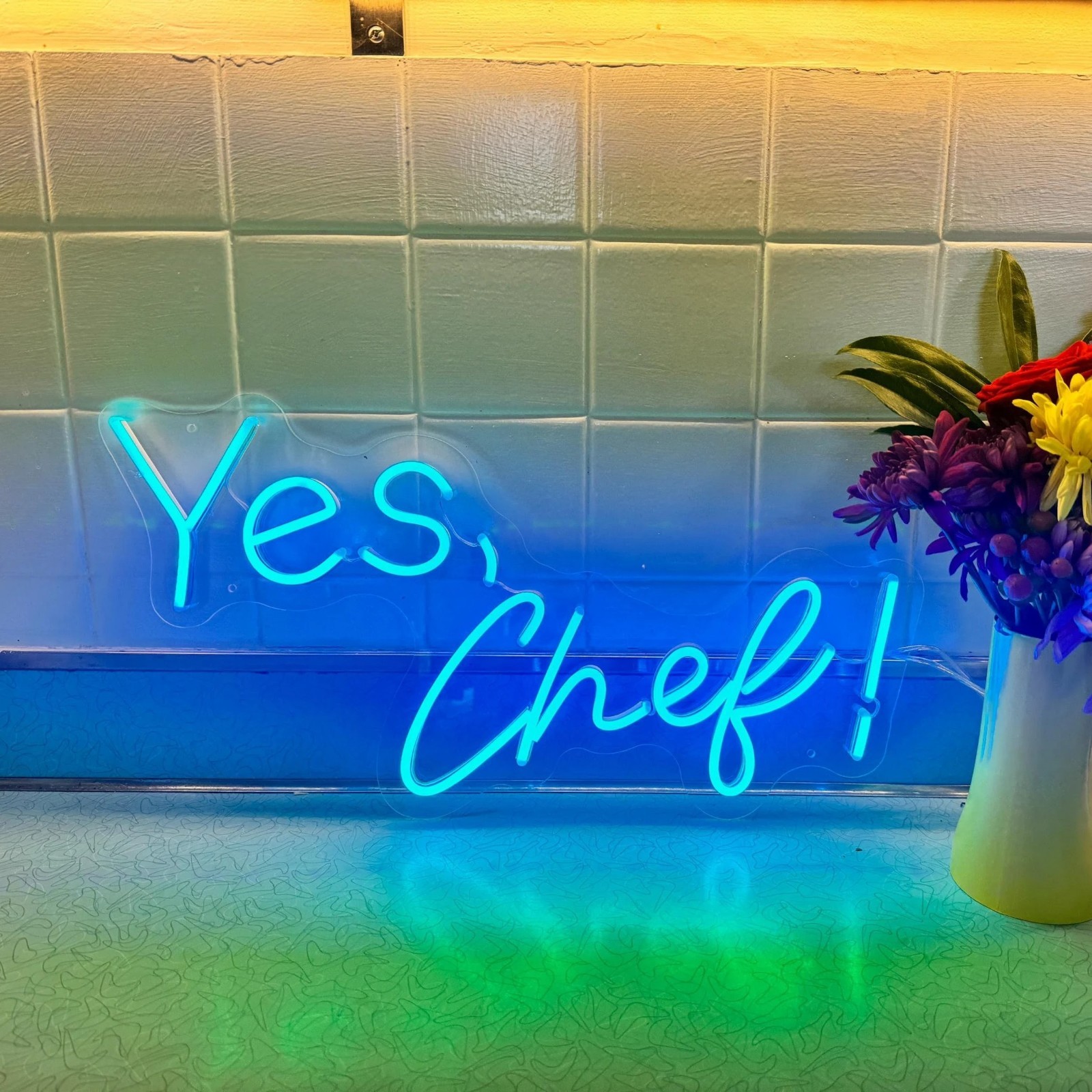 Yes Chef LED Neon Sign 22"x10" Light Sign For Display Home Kitchen Wall Decor