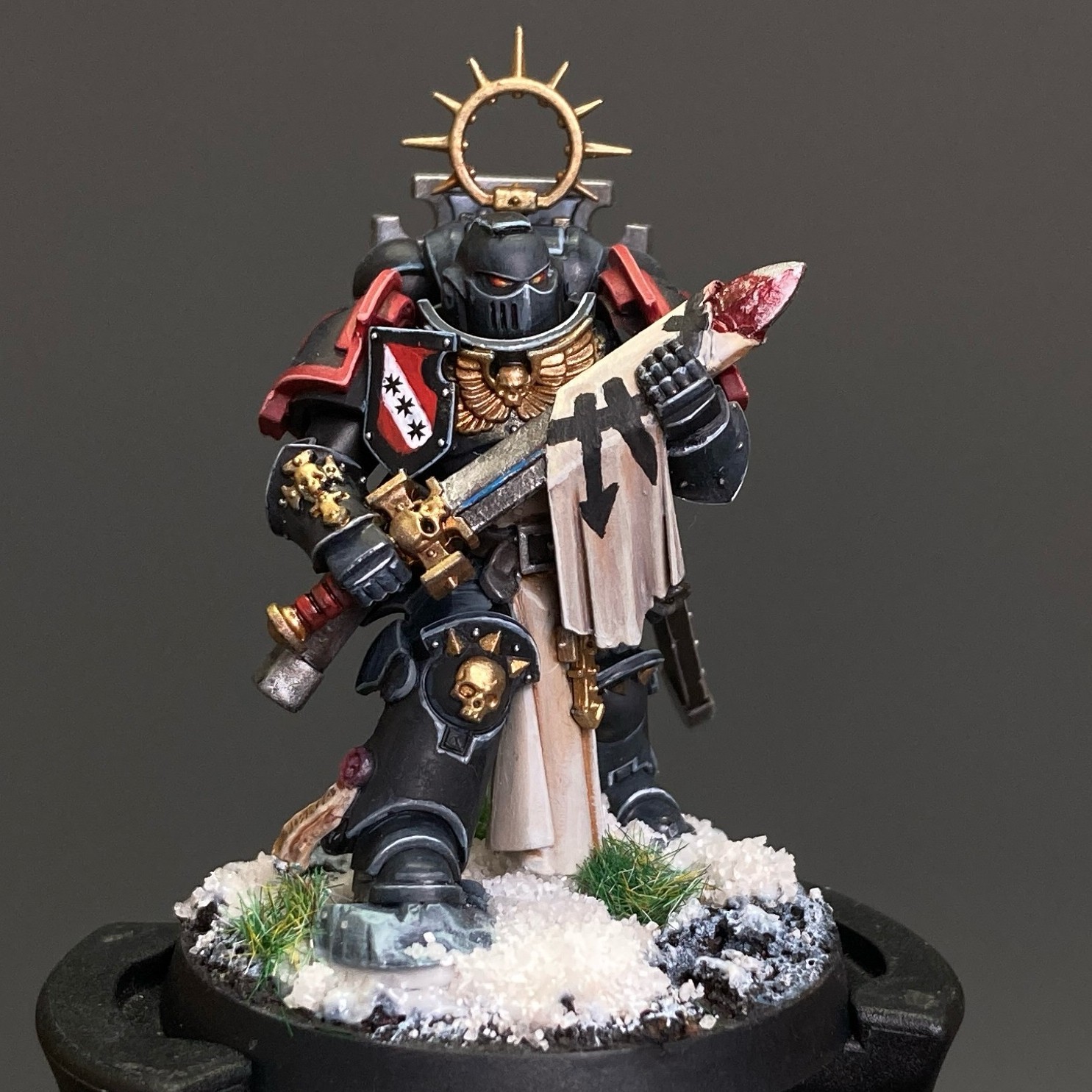 Space Marines Bladeguard Veterans Commission Black Templars Warhammer40k Painted