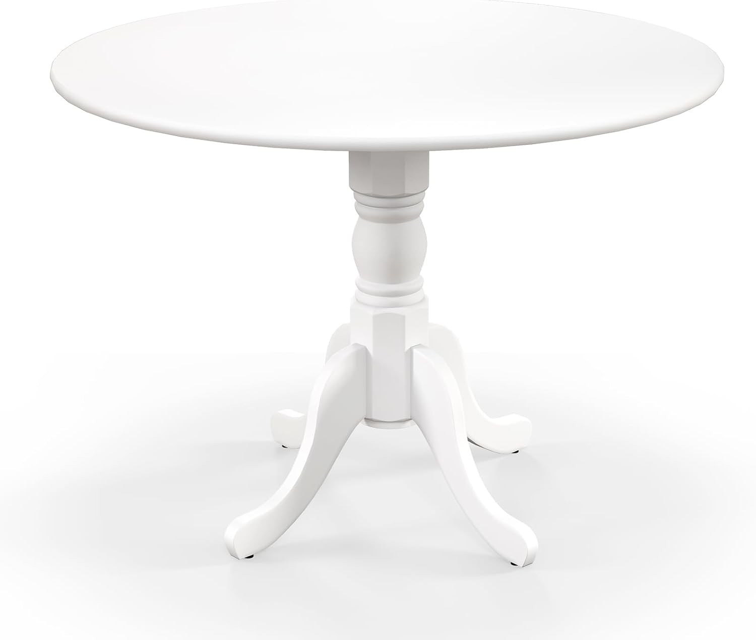 Round Dining Table, 39" D X 29" H, Rubber Wood Pedestal Table W/Round Tabletop &