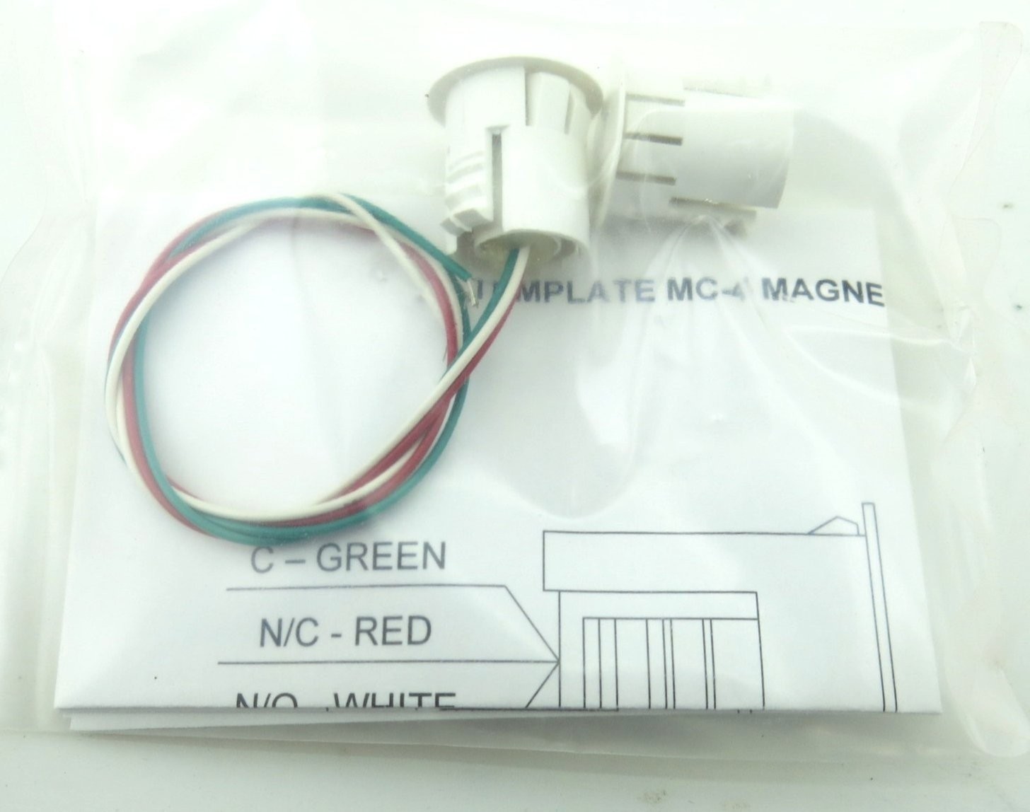 NEW SDC MC-4 Door Status Sensor Magnetic SPDT 50mA 30VDC 3/4" Diam 1" Deep White