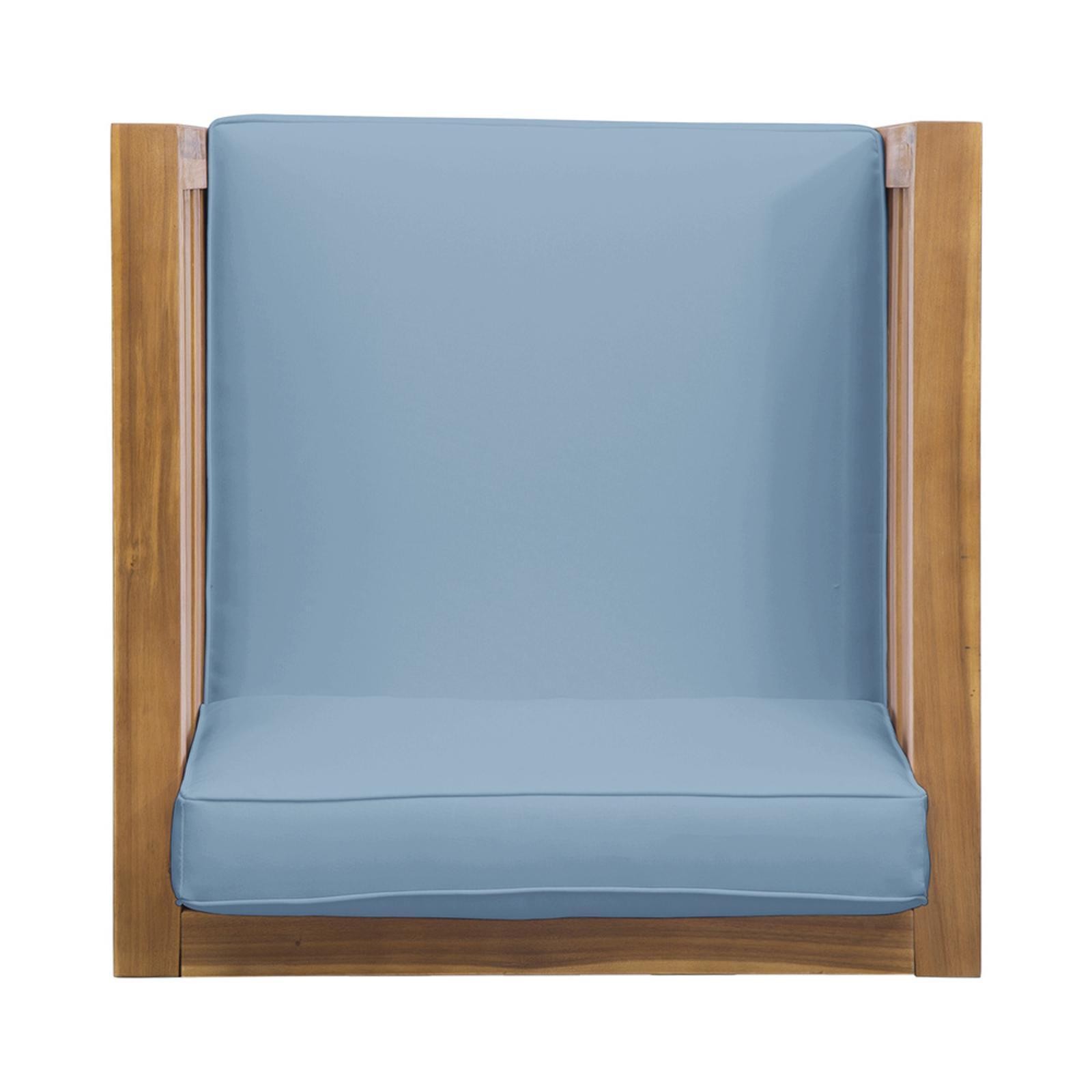 Mid-Century Modern Club Chair Set of 2, Acacia Wood, Sleek