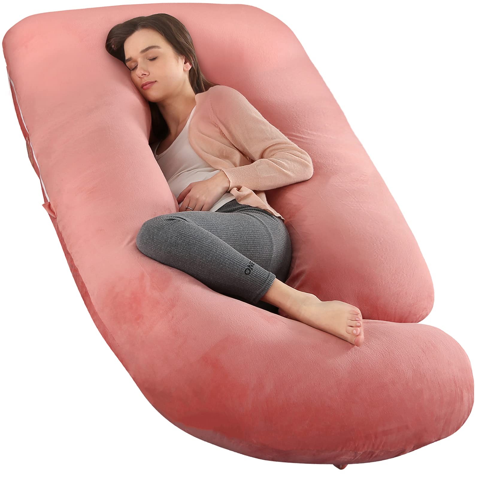 U-Shaped Full Body Pregnancy Pillow for Sleeping – 57" Maternity Pillow with ...