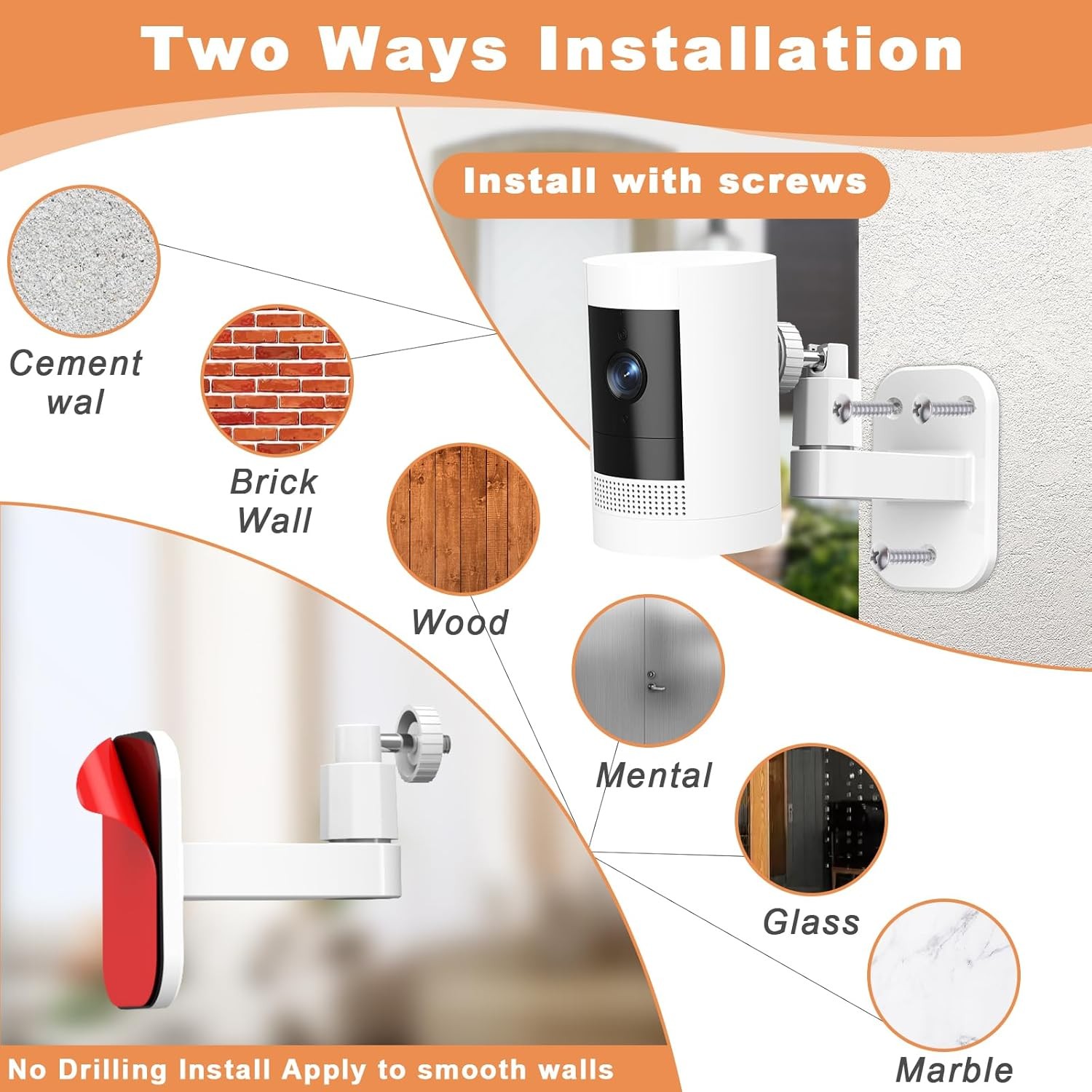 2Pack Ring Camera Wall Mount,Compatible with Ring Outdoor Cam Plus/Stick up Cam