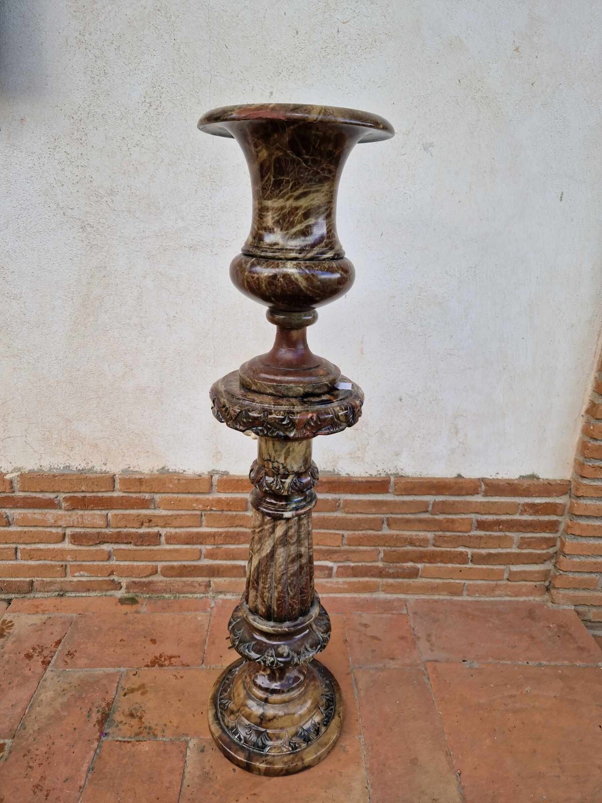 IMPONENTE VASO / LUME IN ALABASTRO (LAMPADA, PIANTANA)