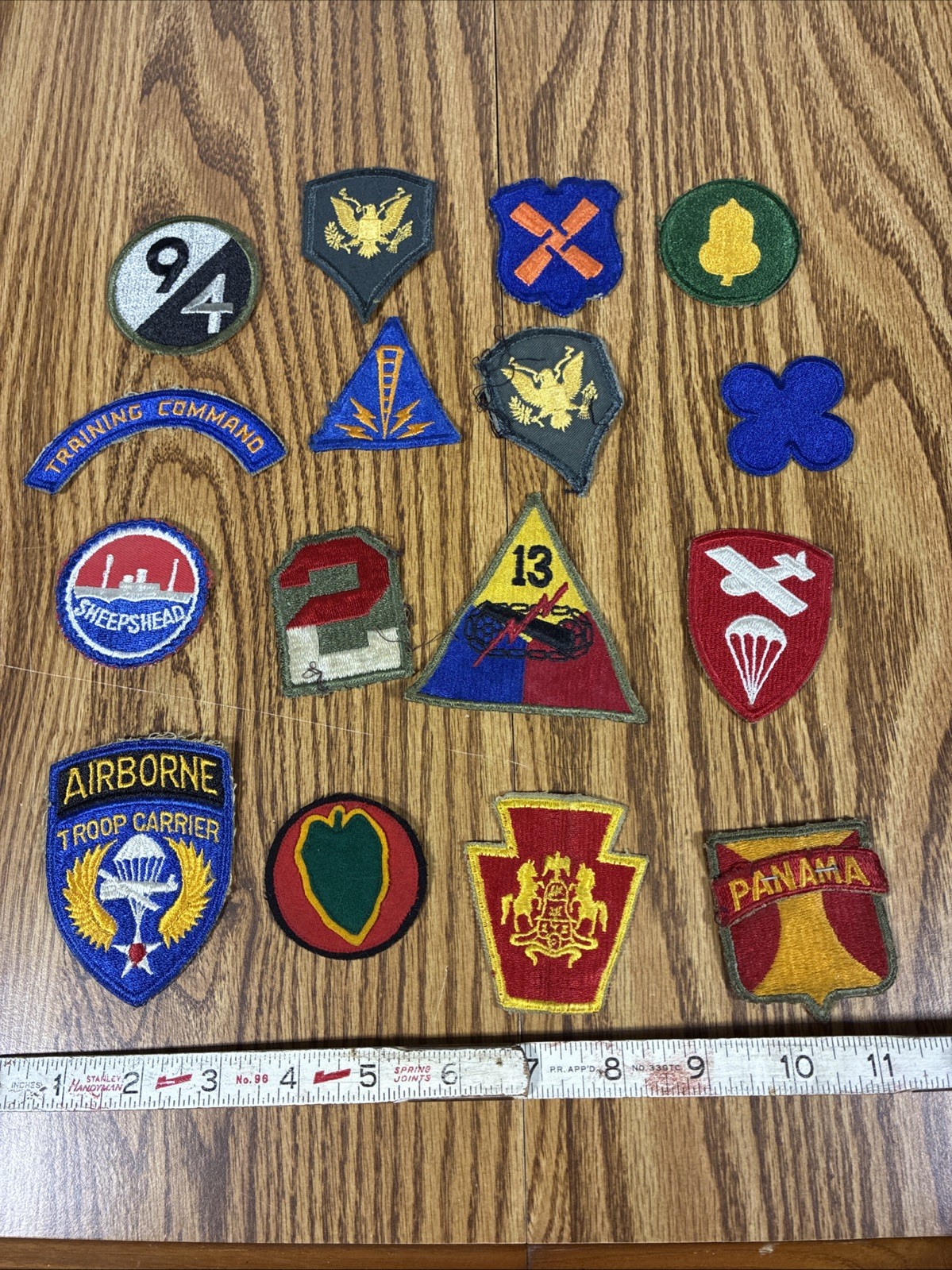 Vintage WW2 Military Patches  Airborne Troop Carrier  Plus. 15 Patches