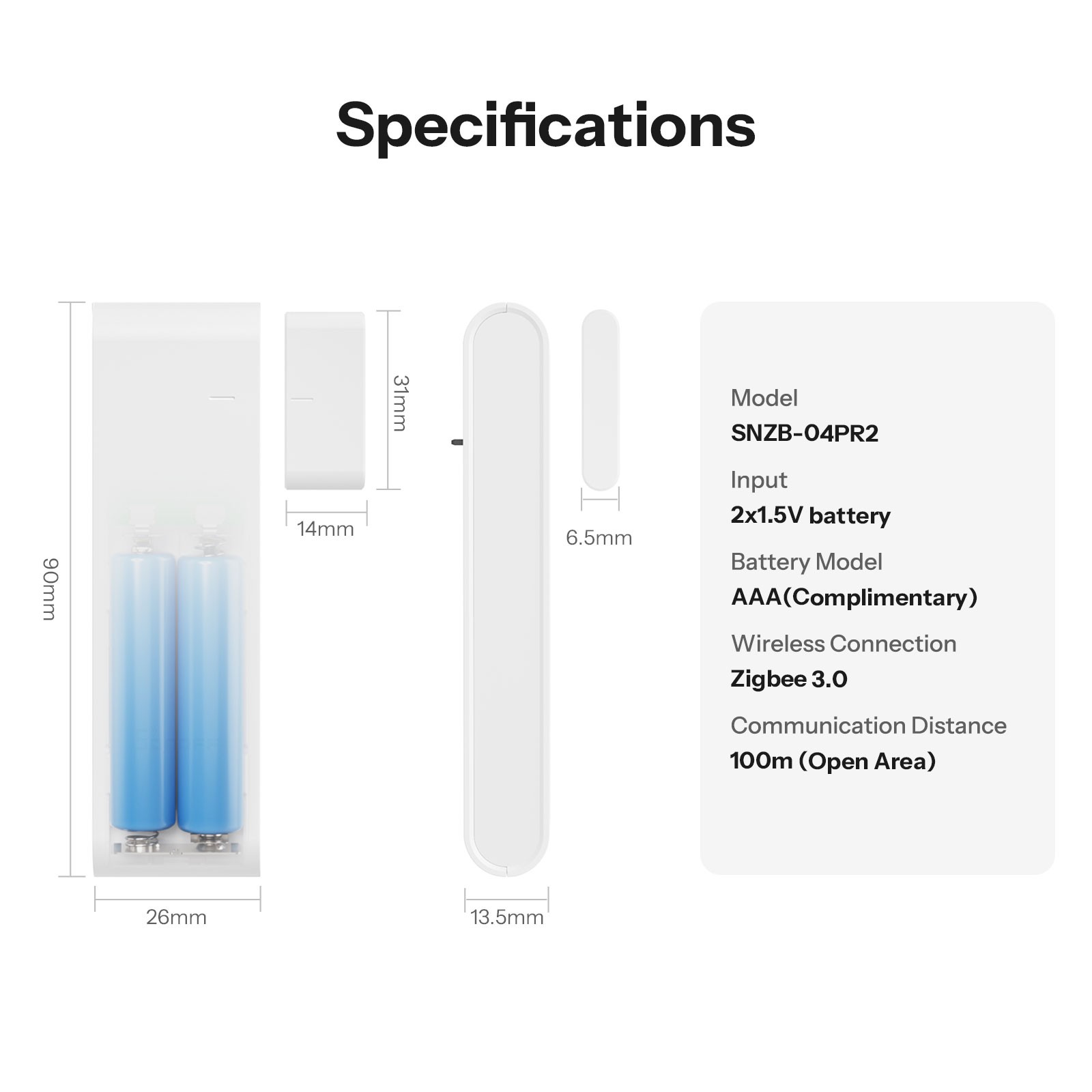 SONOFF Zigbee Wireless Door Window Sensor,Tamper Alerts Smart Home Security 4PCS