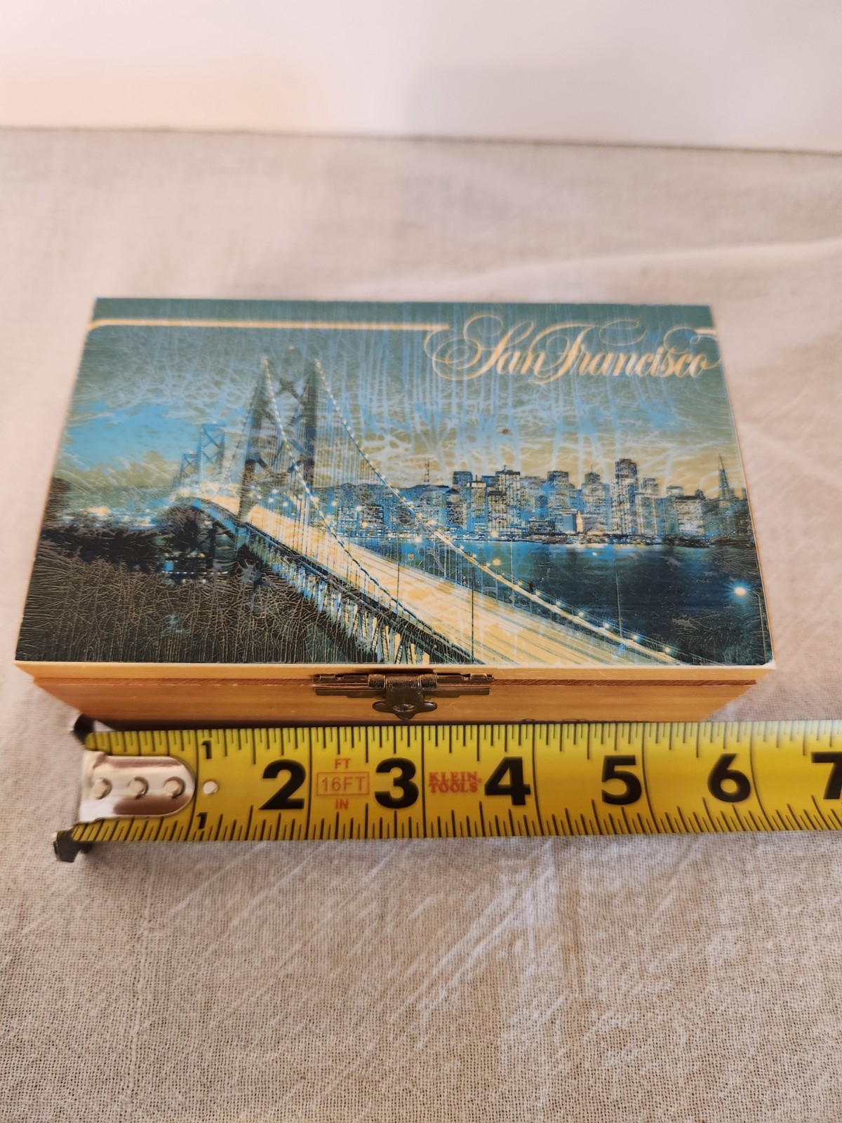 Wooden Cedar San Francisco Trinket Box