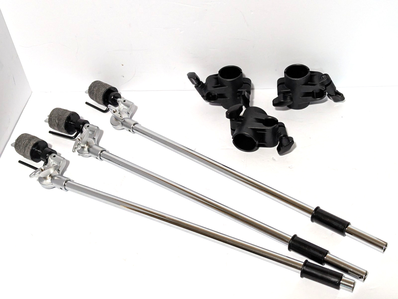 Yamaha Set of Three - Cymbal Arm Mount Chrome w RCL500 Rack Clamp