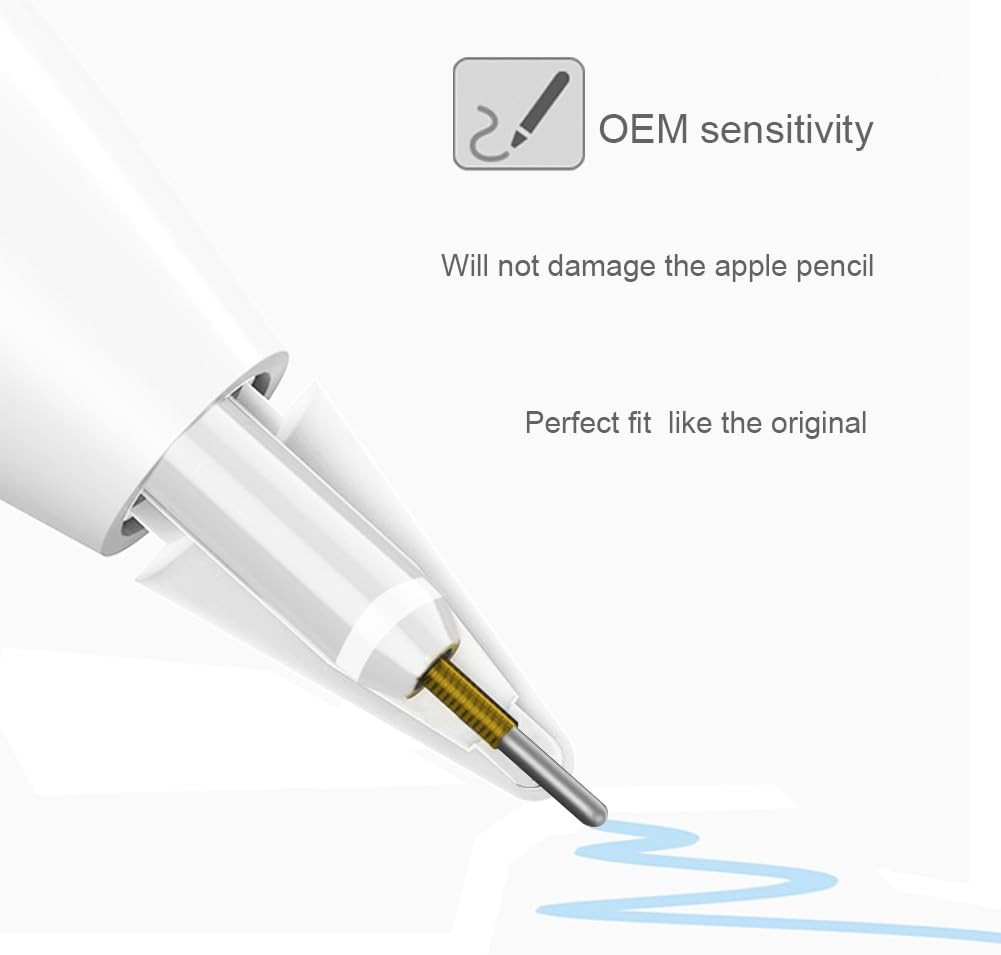 Upgraded Replacement Tips for Apple Pencil, Metal Tips Set Precise Control fo...
