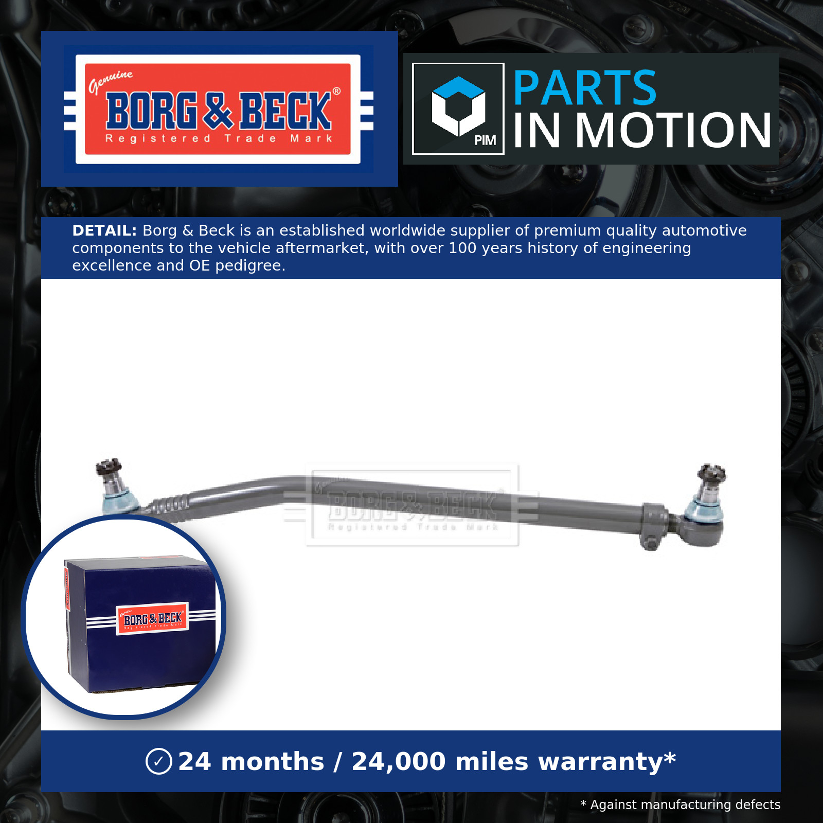 CV Centre Rod Assembly BTR32122 Borg & Beck 0390784 03907847 390784 3907847 New