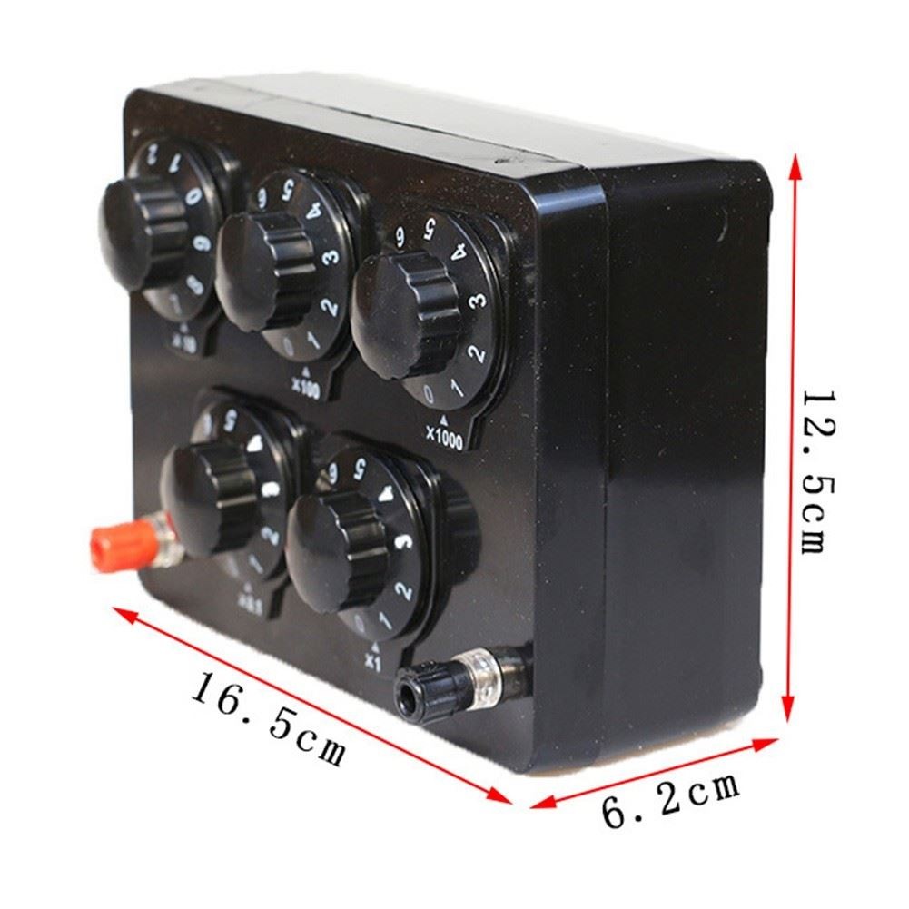 1Pcs Black Resistance Box Iron Variable Decade Resistor 099999 Ohm for