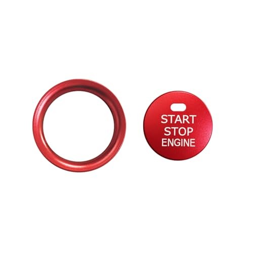 Bilisin Aluminum Engine Push Start Button Cover Trim Compatible with Mazda-Red