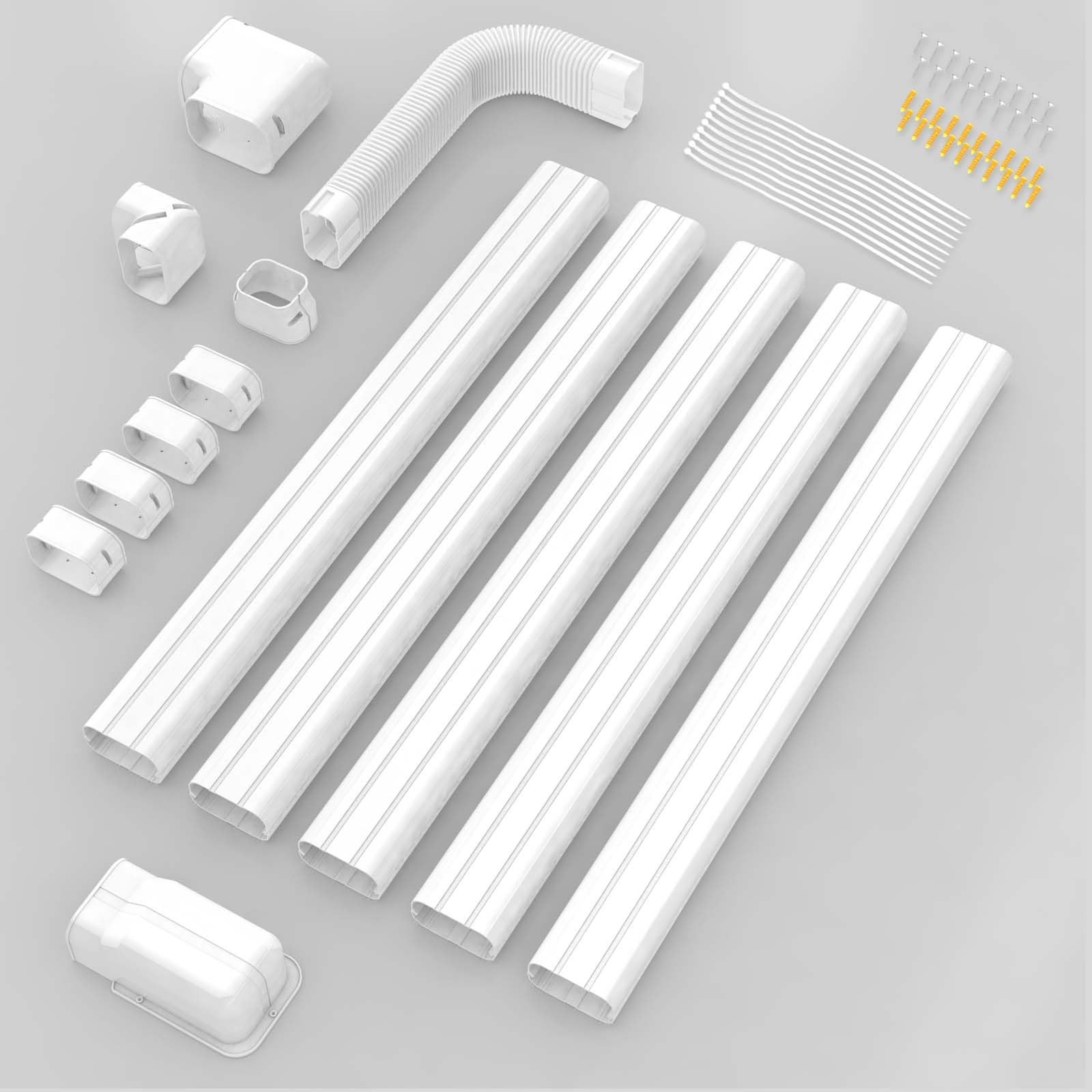 4" 19.5Ft Mini Split Line Set Cover, Line Cover Kit for Mini Split and Centra...
