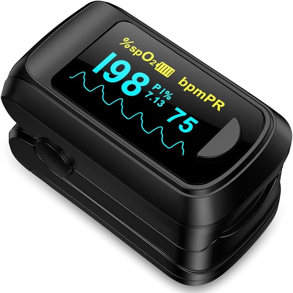 Lightweight Wireless Pulse Oximeter with 2 AAA Batteries & User-Friendly Design