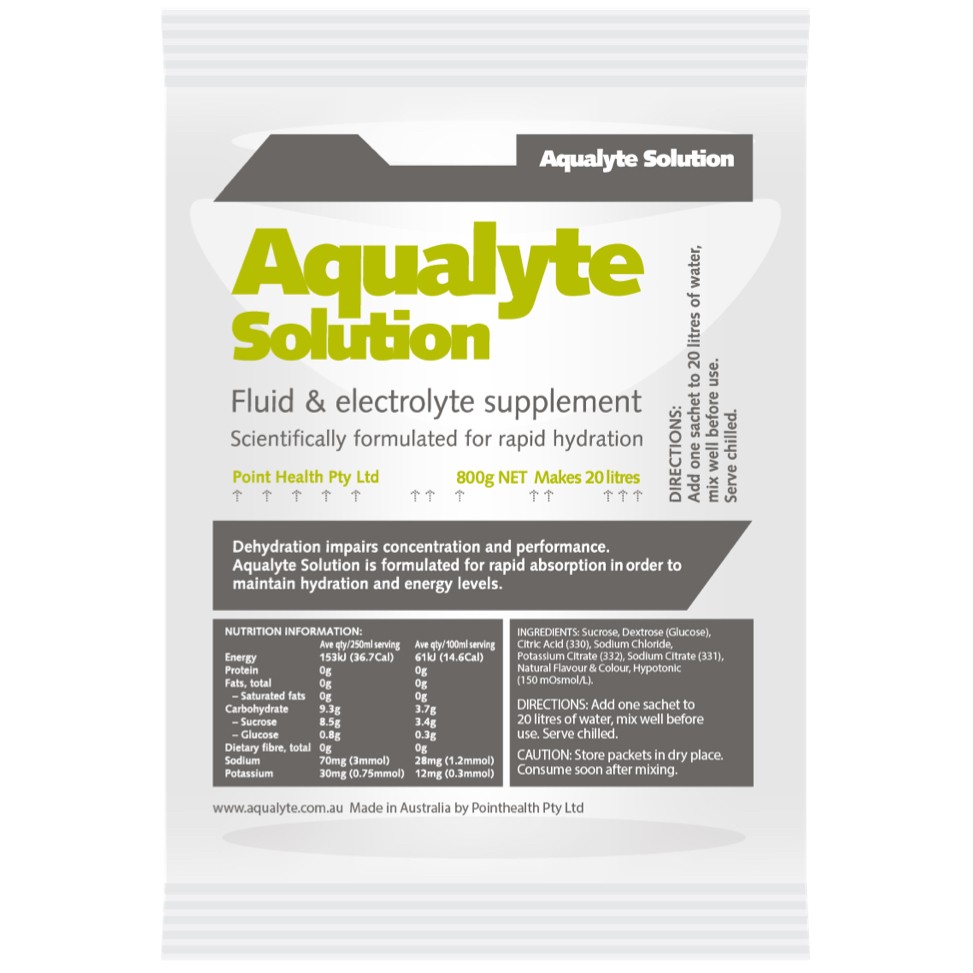 5x 800g Aqualyte hydration sachets for 20 litre dispenser LEMON LIME flavour