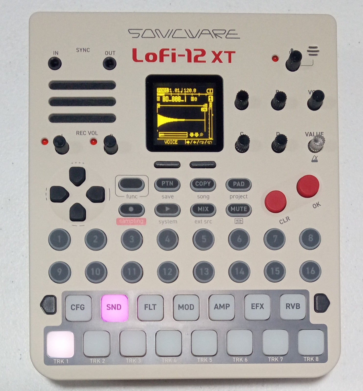 Sonicware Lofi-12 XT Sampler with Power Supply Limited Retro Color