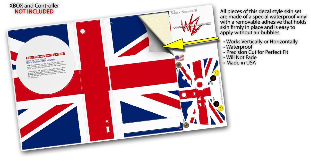Skin Wrap for XBOX Series S Console Controller Union Jack 02