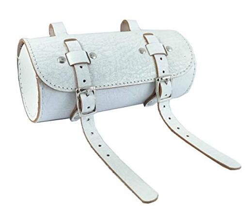 HERTE Bicycle Leather Bag Saddle Bike seat Handle bar Tool Pouch Women White