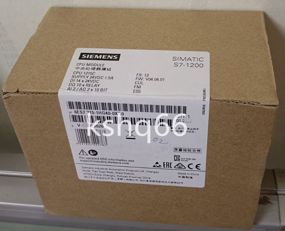 1P Siemens 6ES7 215-1HG40-0XB0 6ES7215-1HG40-0XB0 S7-1200 New Fast Delivery
