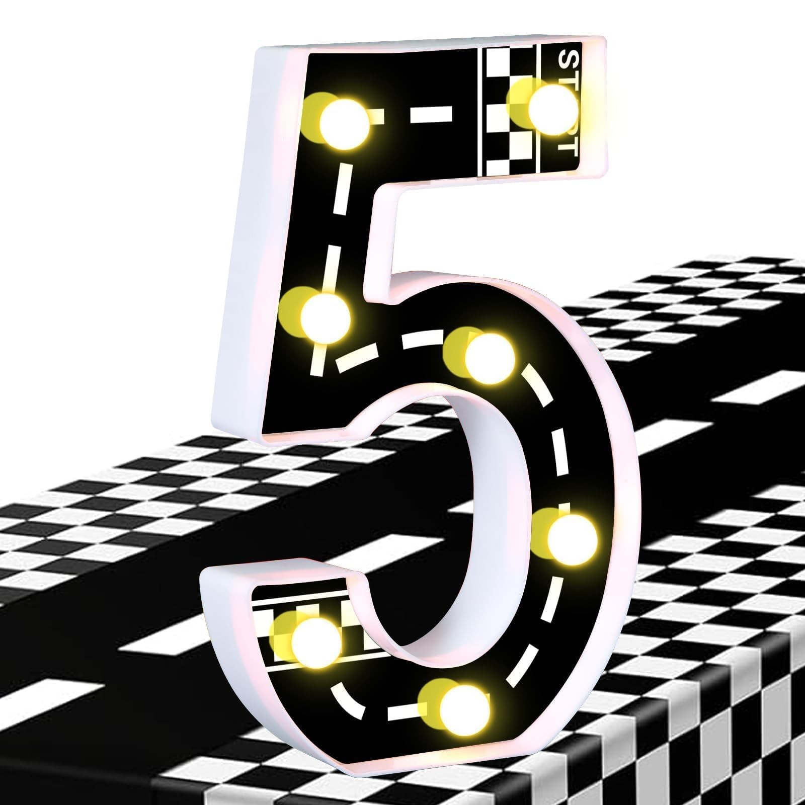 8.5" Racing Car Light up Numbers for Party Cars Birthday Decorations Birthday...