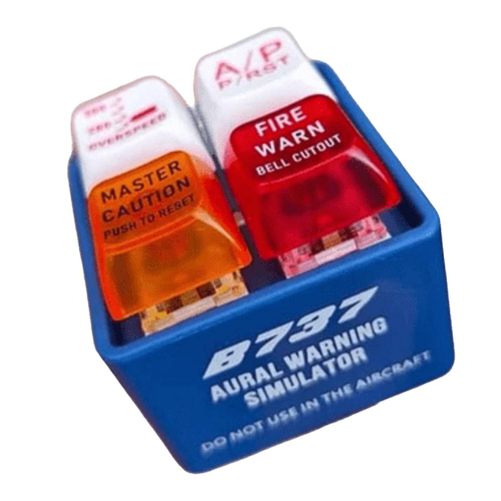 Aviation Cockpit Button Keychain Warning Sound Simulator LED Emergency Alert