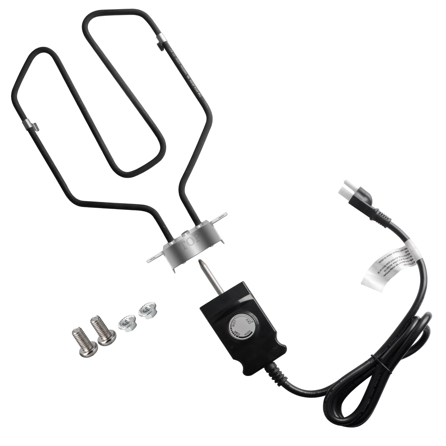 Upgrade Universal 1650W 15A Electric Smoker Heating Element Kits Small, Black