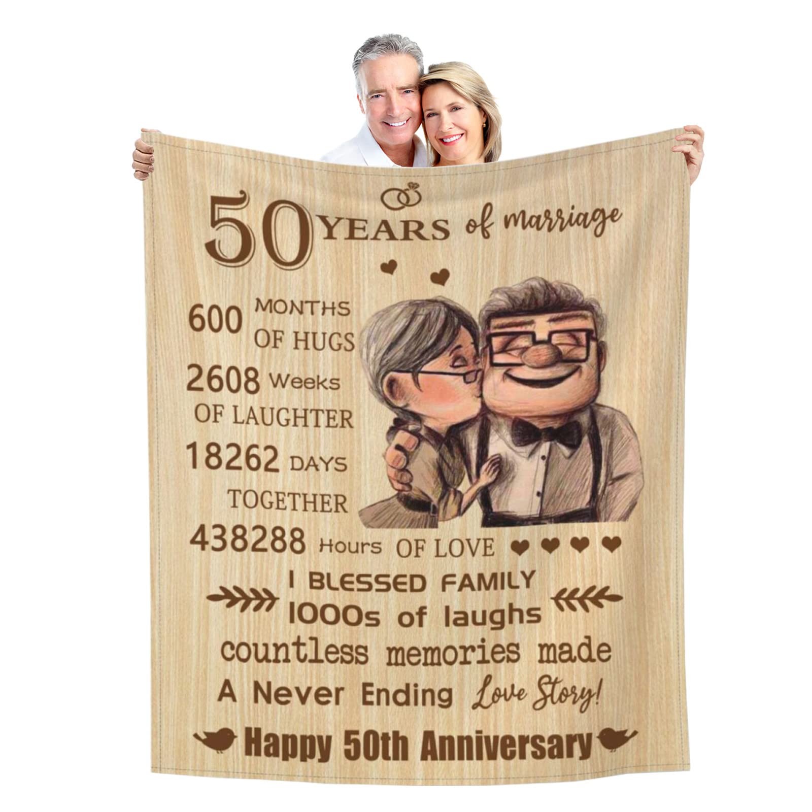50th Anniversary Blanket Gifts, Golden 50th Wedding Anniversary Couple Gifts ...