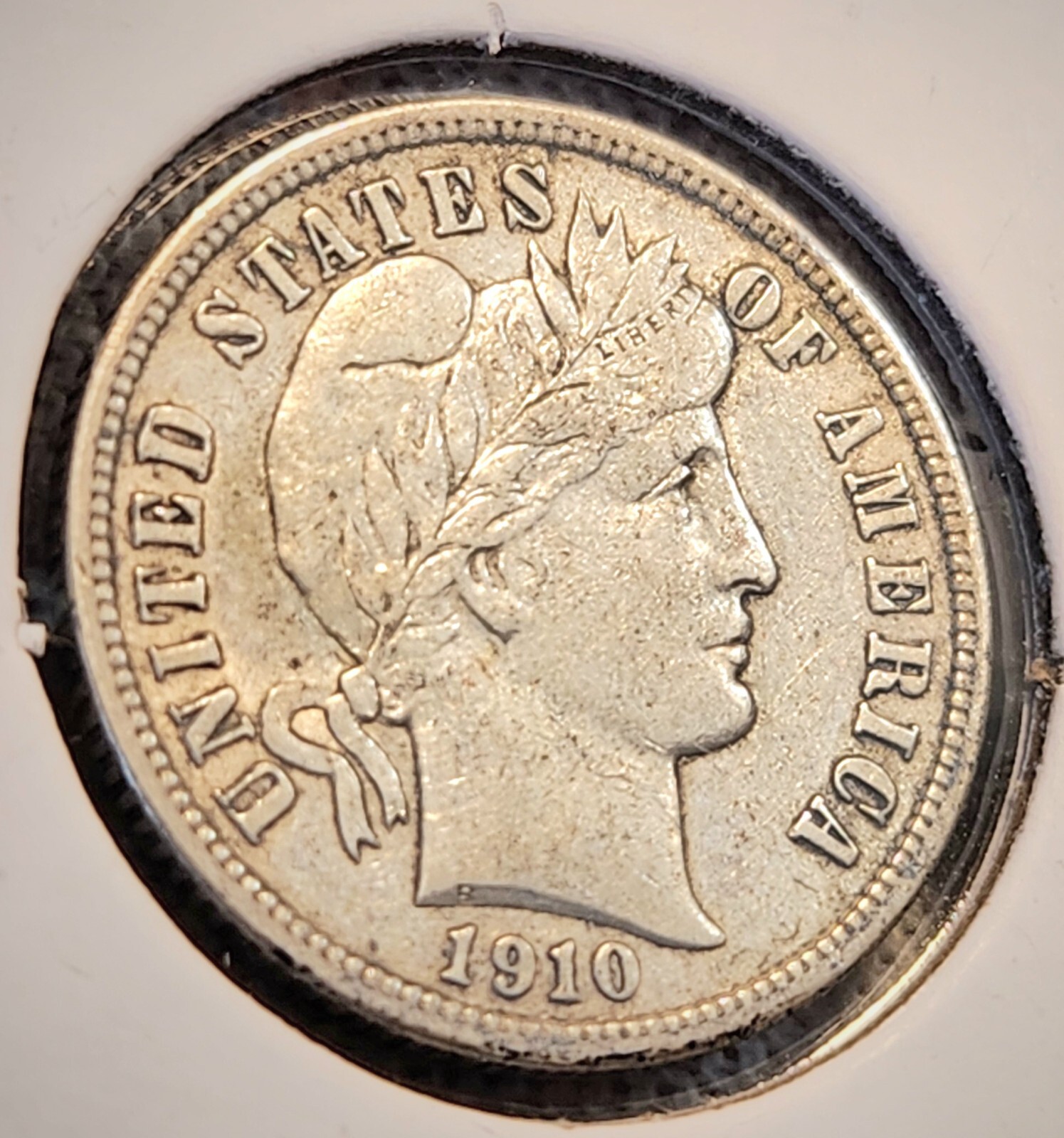 1910 Barber Dime - 90% Silver - XF Details, Free Shipping - B1910-01