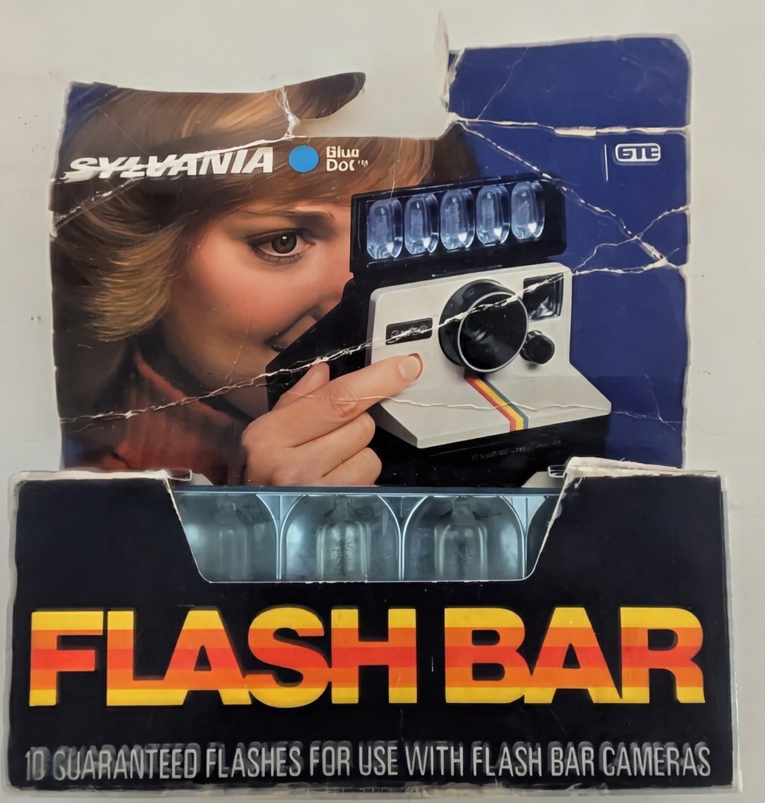Vintage Sylvania GTE Blue Dot Flash Bar Polaroid Cameras 10 Flashes Open Box