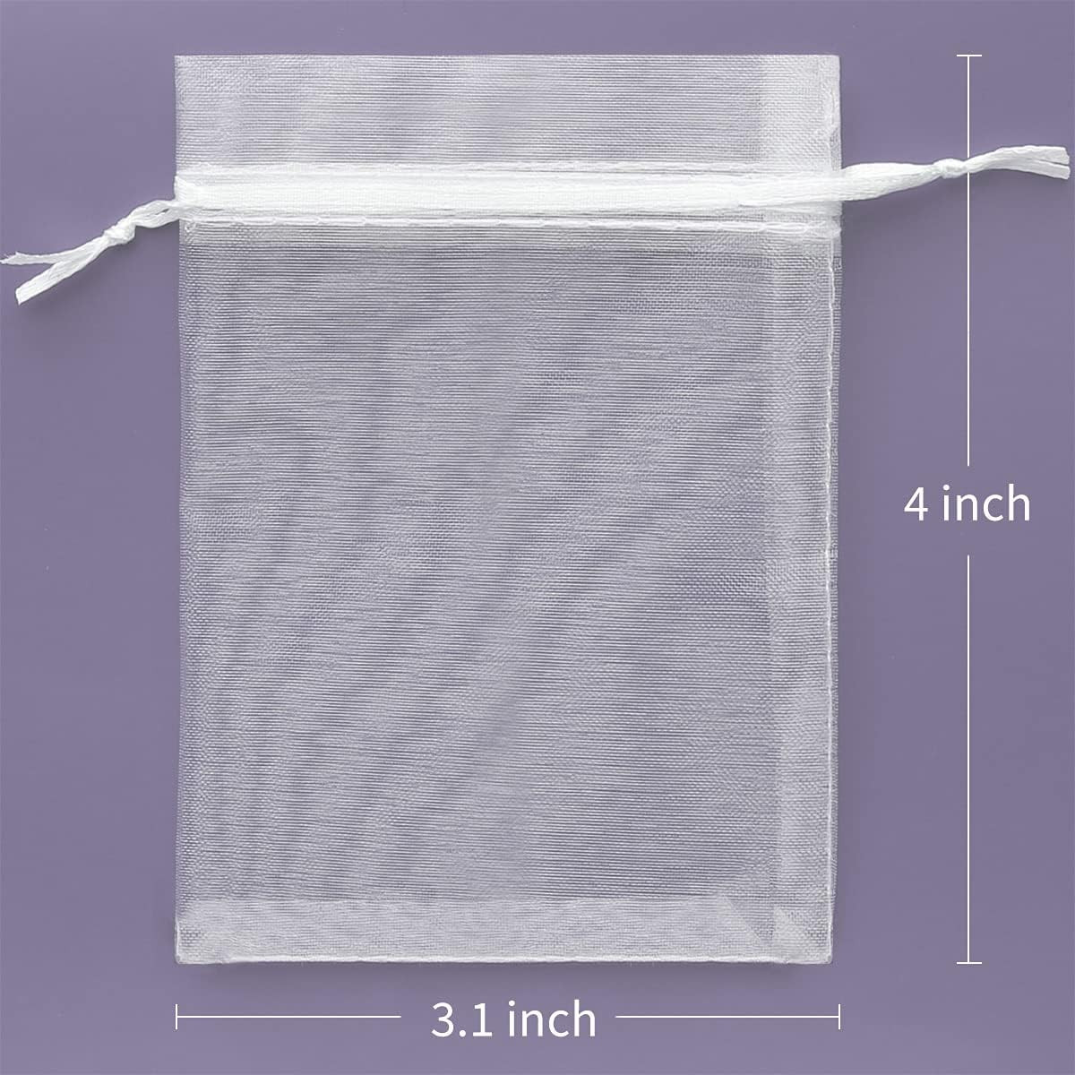 50PCS Small Mesh Bags Drawstring White Mesh Drawstring Bag Mini Net Bag