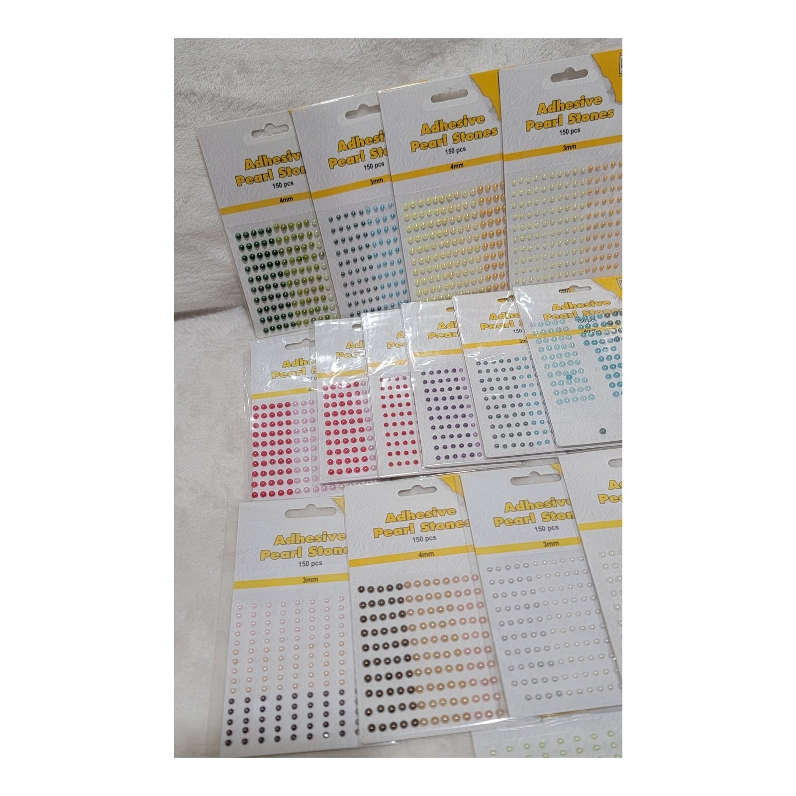 Adhesive Pearl Stones 17 pack Crafters BUNDLE