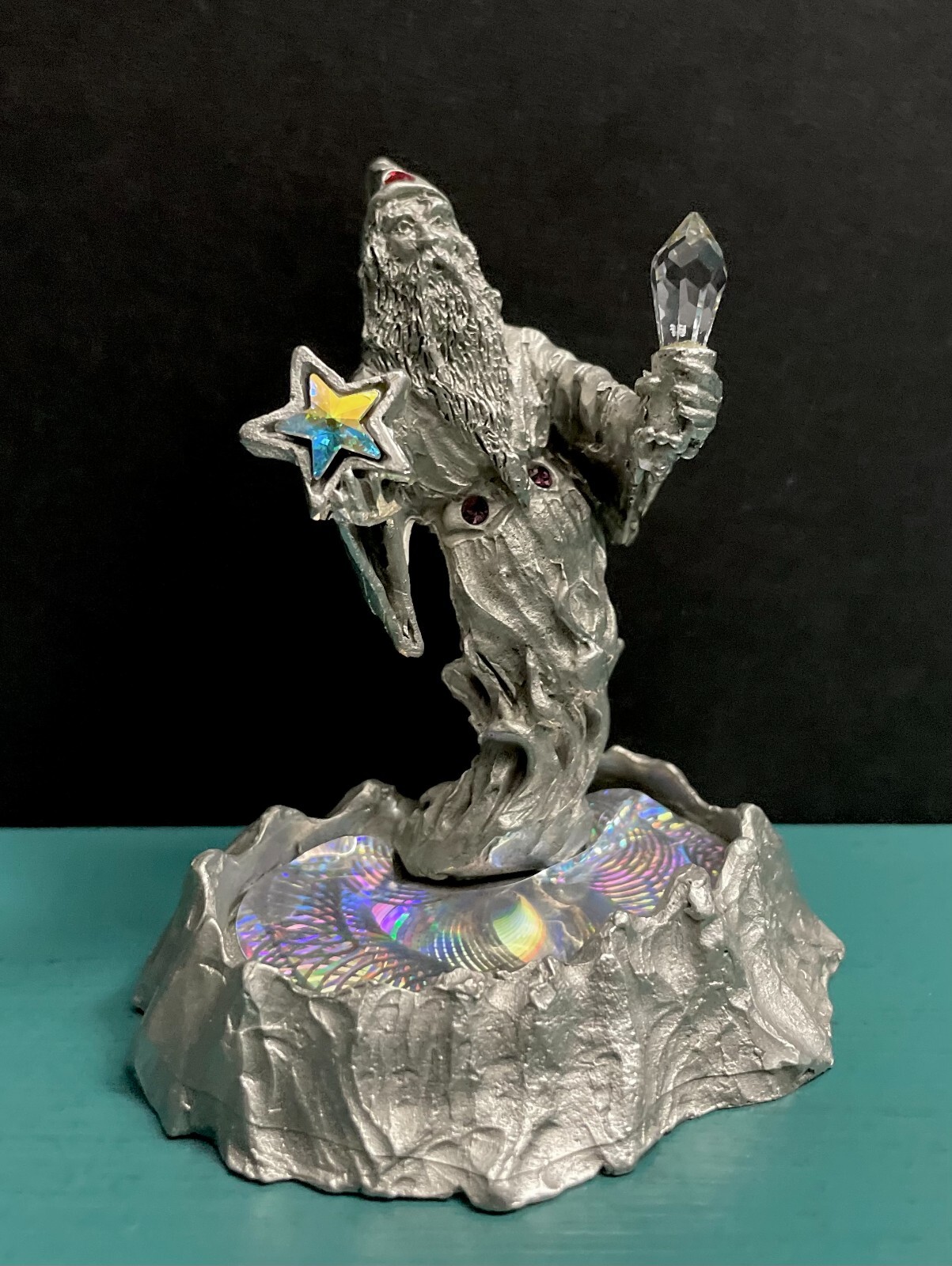Comstock CCI Pewter Wizard Sorcerer Spirit Magic Spell Summon Hologram Figurine