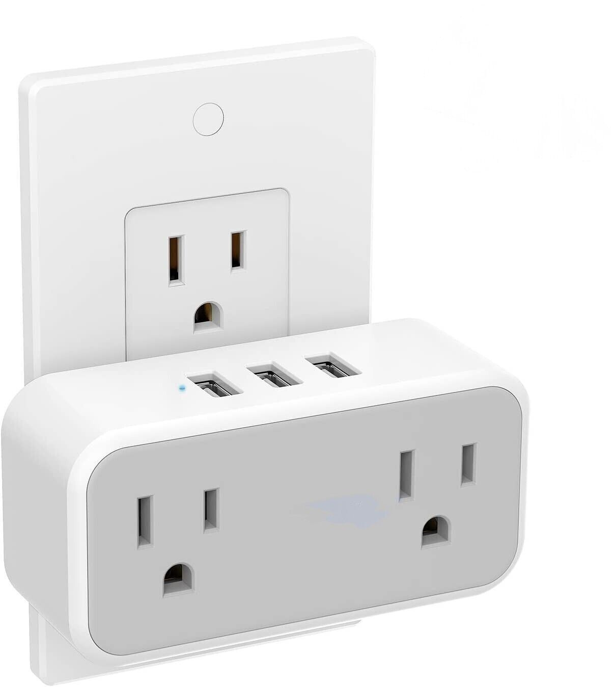 Multiple Plug Outlet Splitter With 3 USB Wall Charger 2 Electrical Outlets