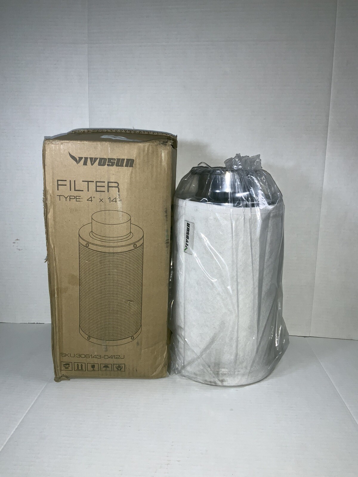 Vivosun Filter 4" x 14" Air Carbon Filter, 306143-0412J Open Box