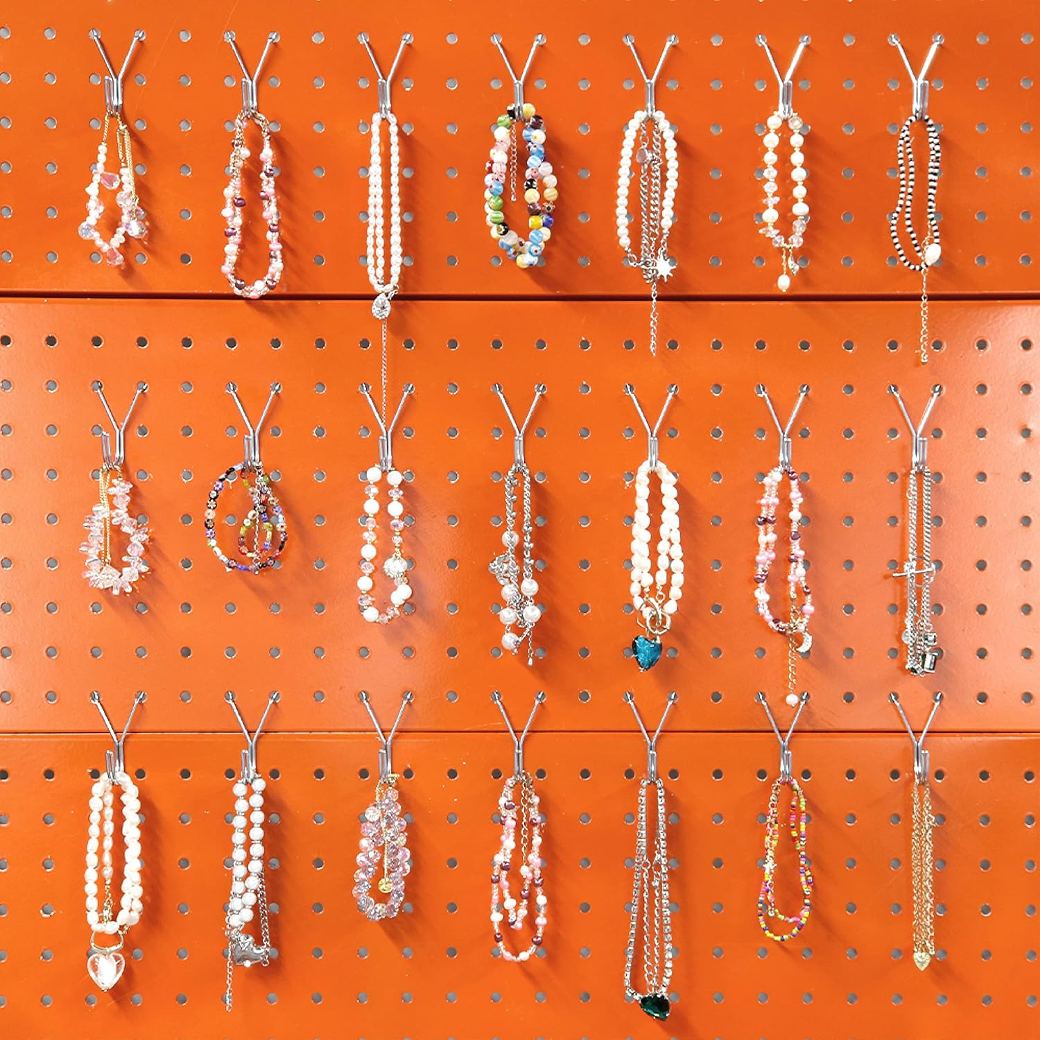 HUHOLE 80 Pack Pegboard Hooks J-Hook – 1 Inch Silver J Hooks for Pegboard – Heav