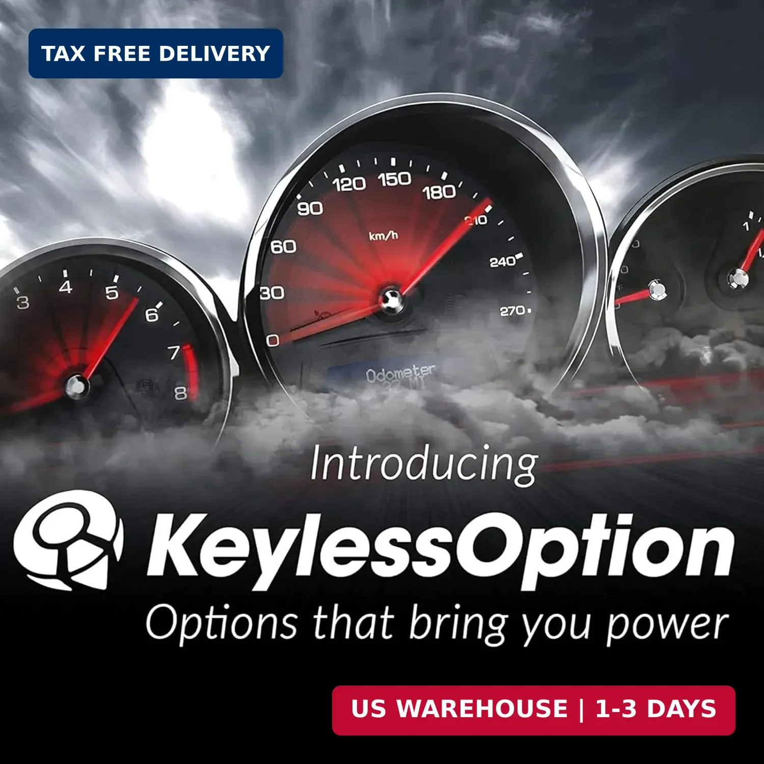 KeylessOption Replacement 4 Button Keyless Entry Remote Key Fob Shell Case and B