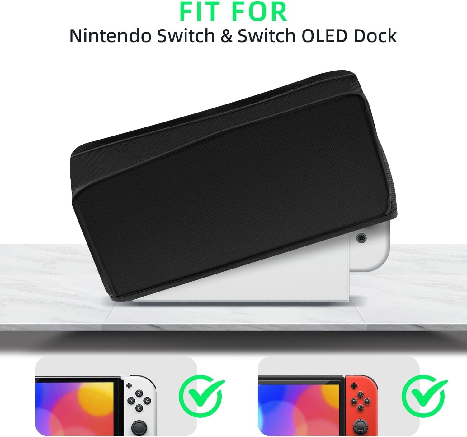 Durable Black Dust Cover for Switch/Switch OLED Dock | Scratch & Water Resistant
