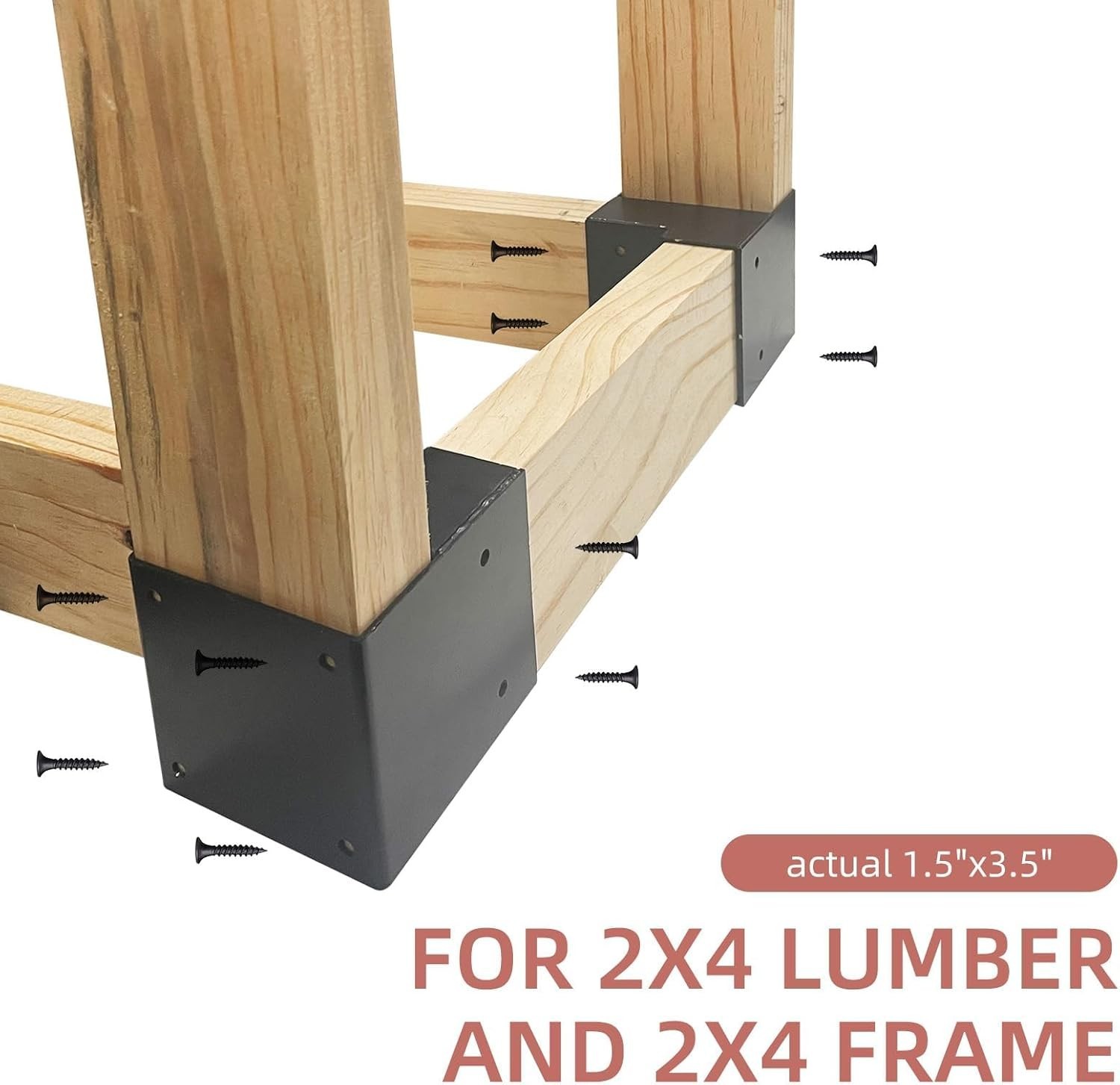 4 Pcs Steel Workbench Corner Brackets for Custom Workbench Shelving Work Table