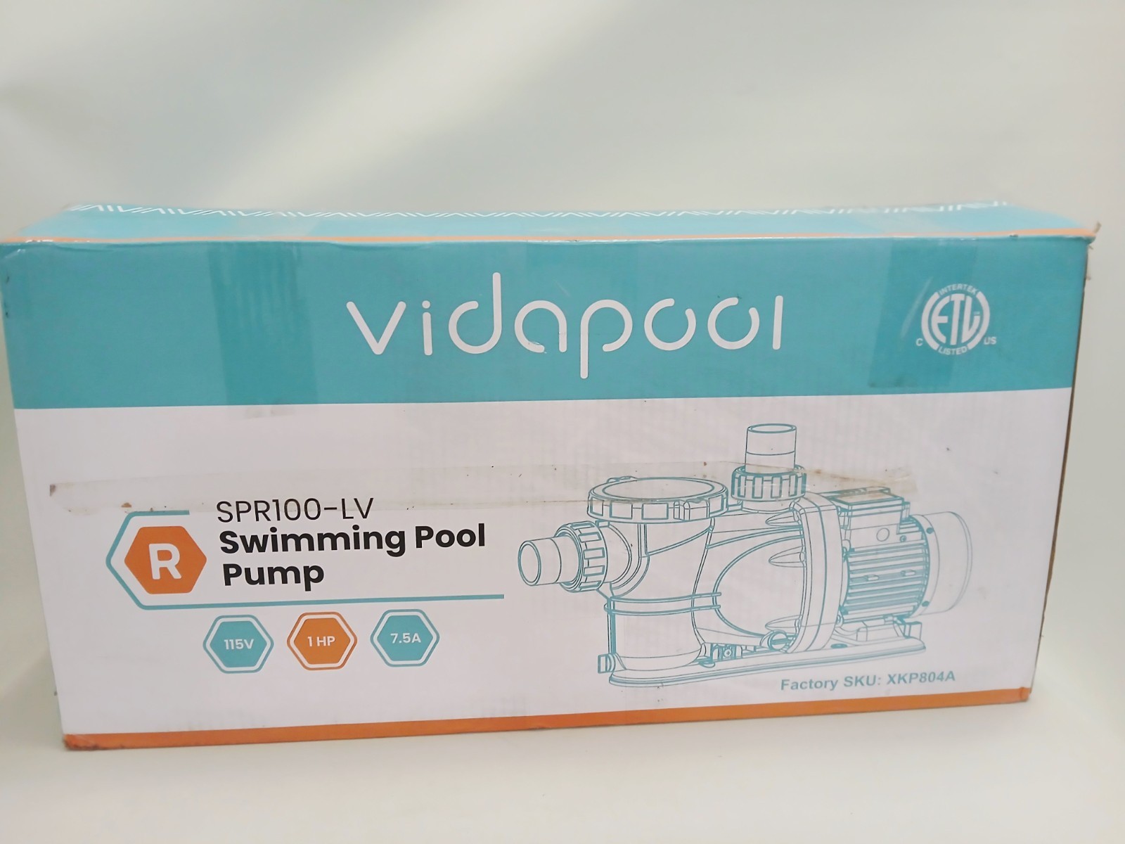 Vidapool In/Above Ground Pool Pump, Self Priming High Flow Single Speed, 1HP-OB