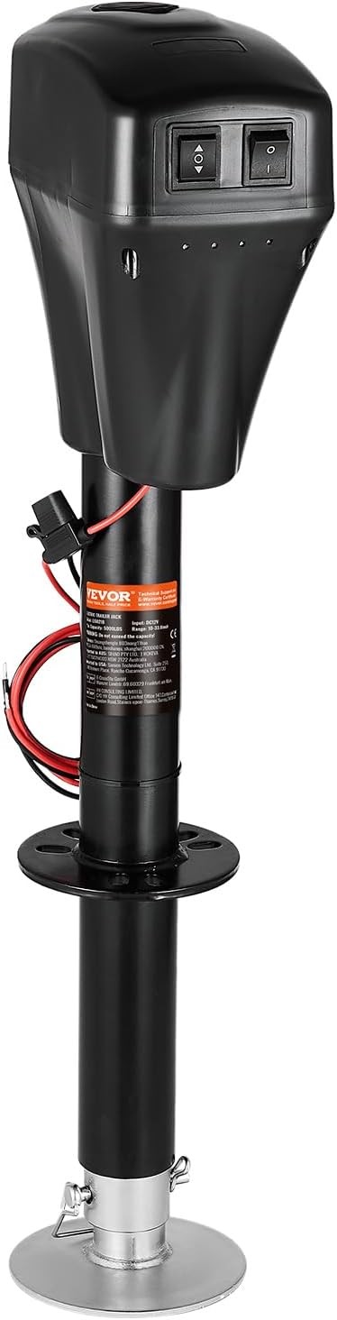 Electric Trailer Jack, 5000 lbs, Heavy Duty RV 5000lbs, Black